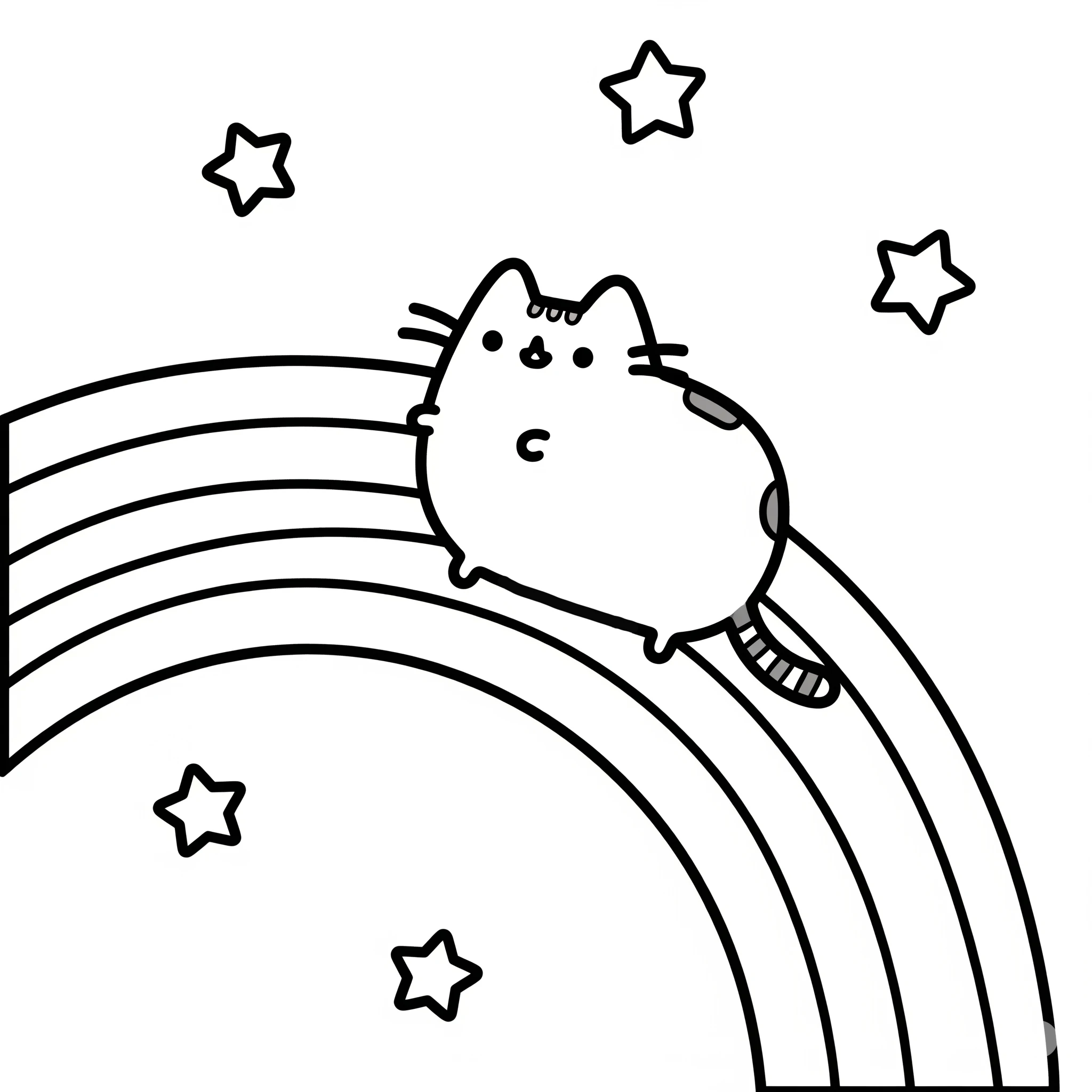 coloriage Pusheen à imprimer pour enfant de 6 ans