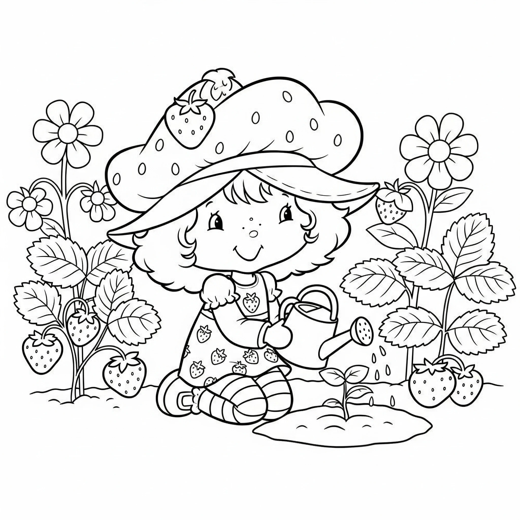 coloriage Strawberry Shortcake pour enfants à imprimer