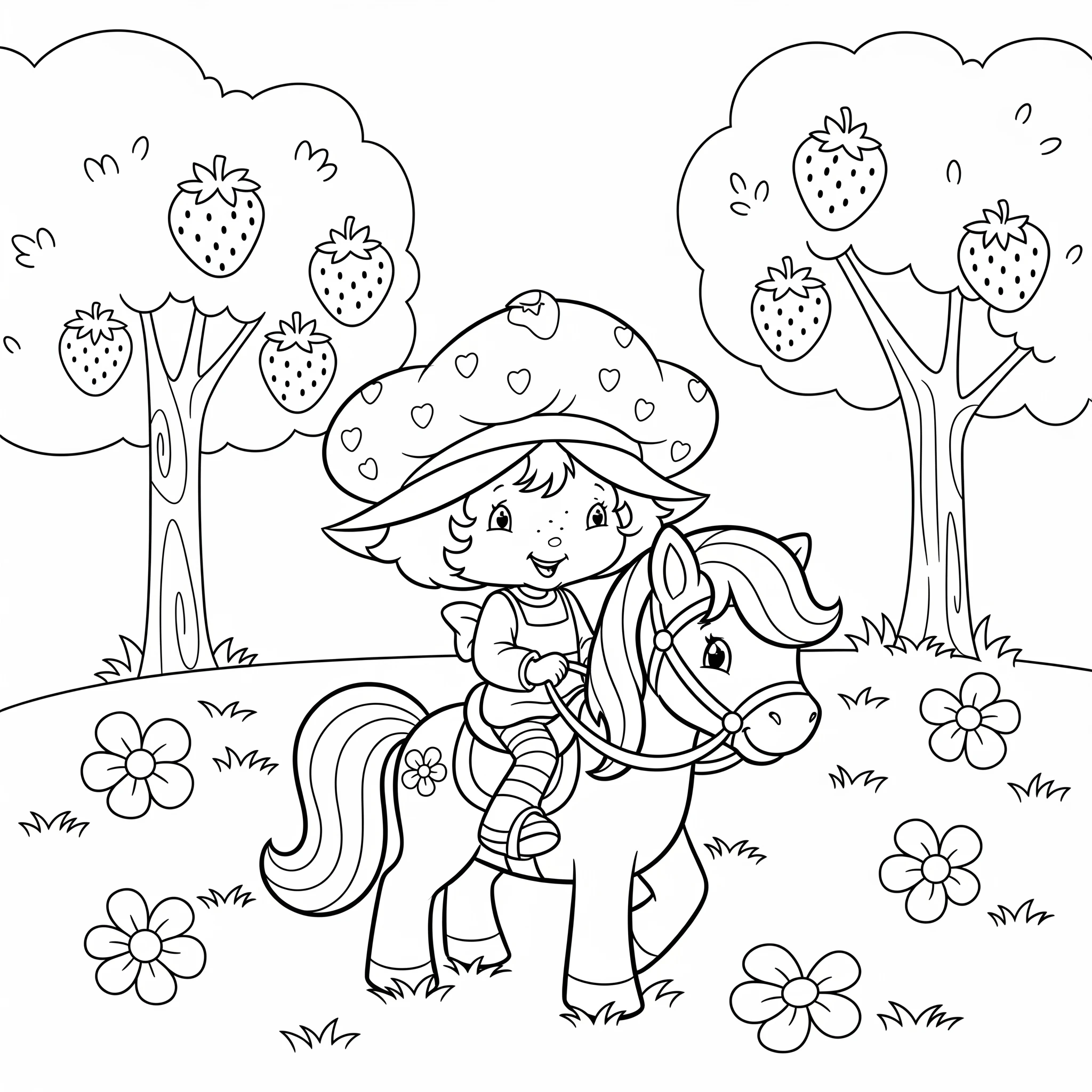coloriage Strawberry Shortcake gratuit pour enfants
