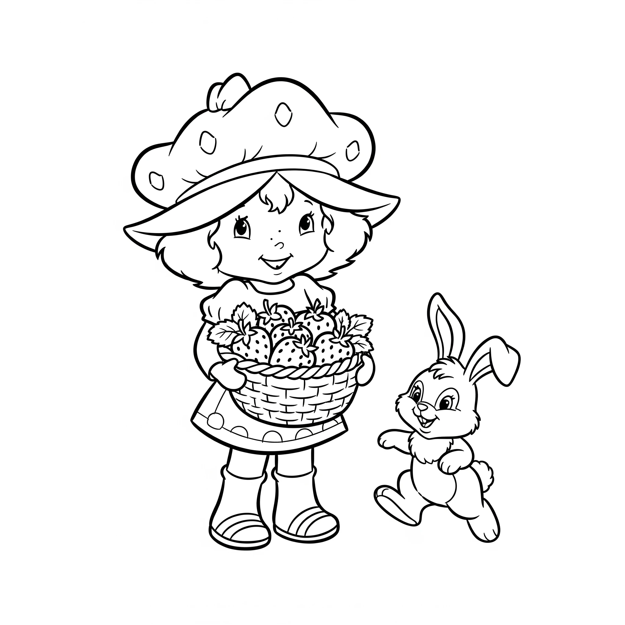 coloriage Strawberry Shortcake educatif pour enfant