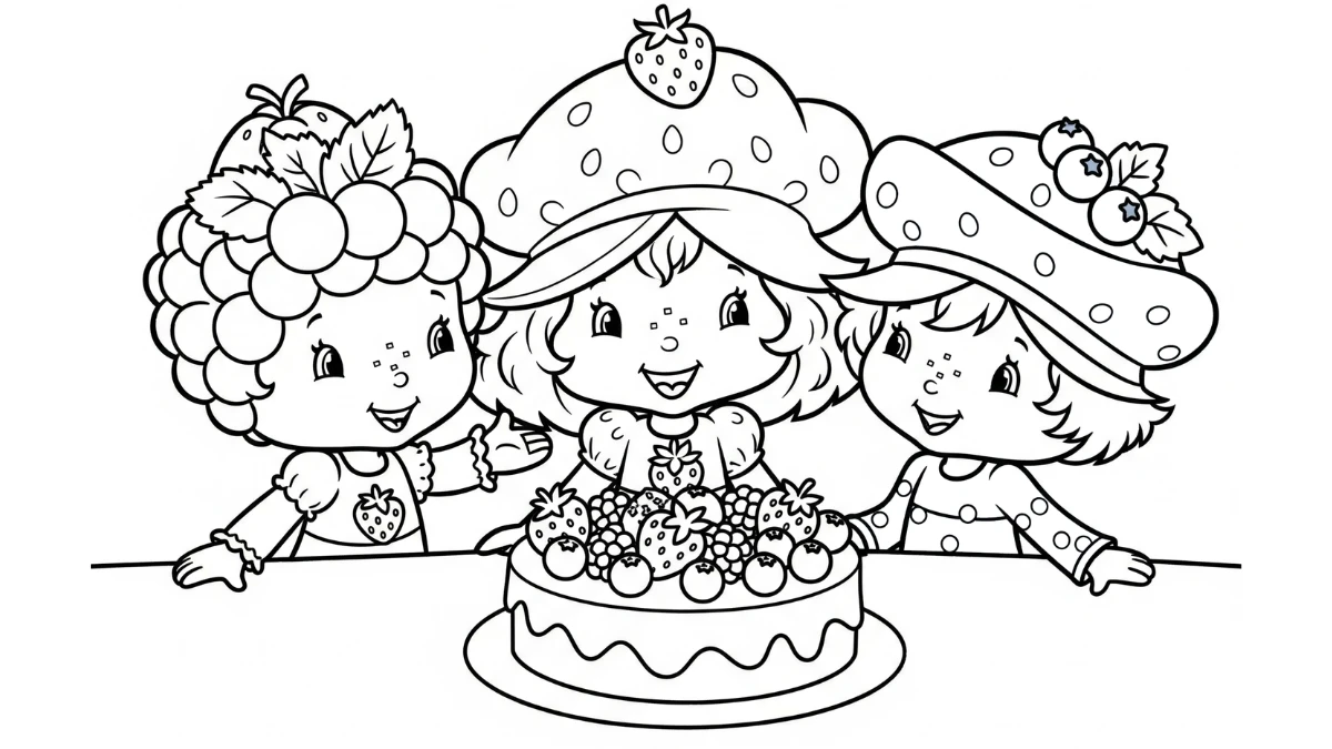 coloriage Strawberry Shortcake pour enfant de 8 ans