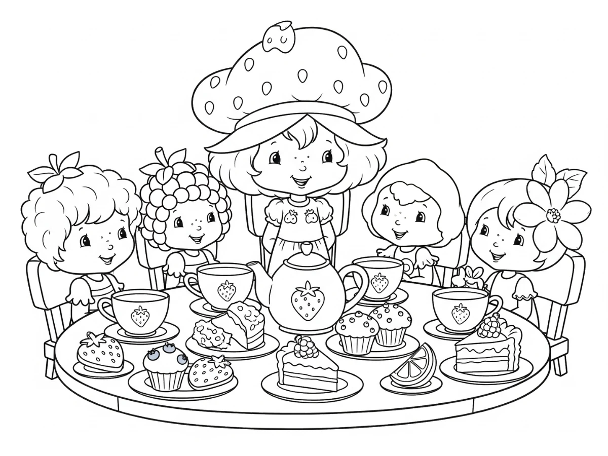 coloriage Strawberry Shortcake pour primaire