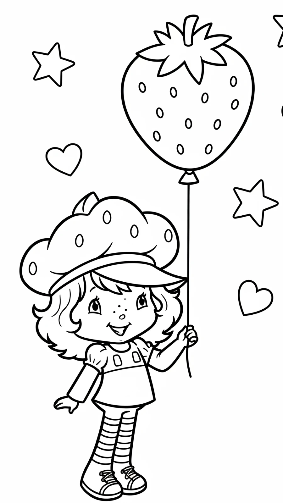 coloriage Strawberry Shortcake pour enfant de 7 ans
