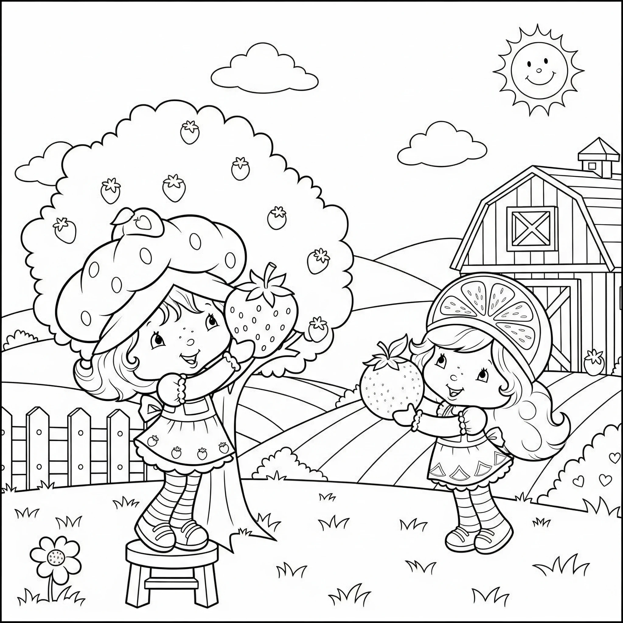 coloriage Strawberry Shortcake à imprimer pour enfant de 7 ans