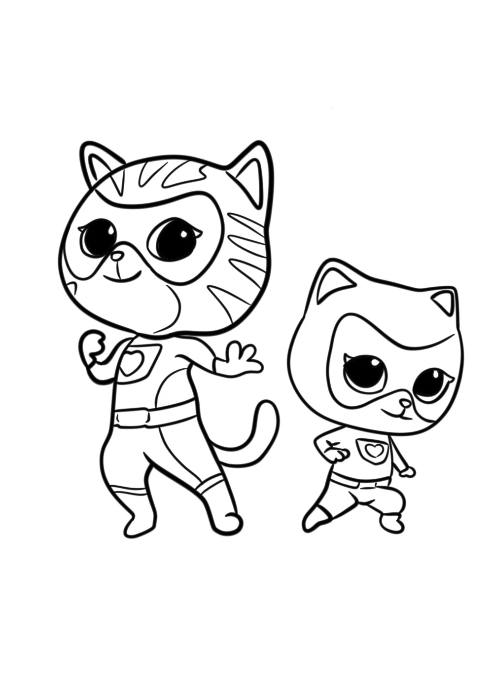 coloriage Superkitties à imprimer kawaii