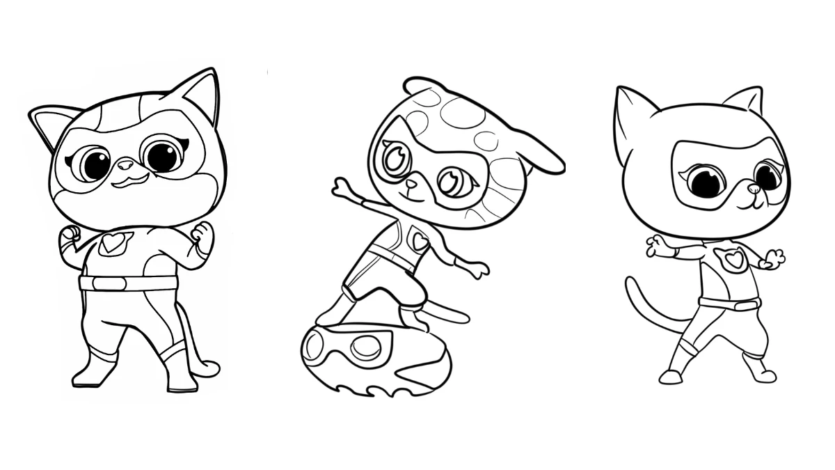 coloriage Superkitties et decoupage