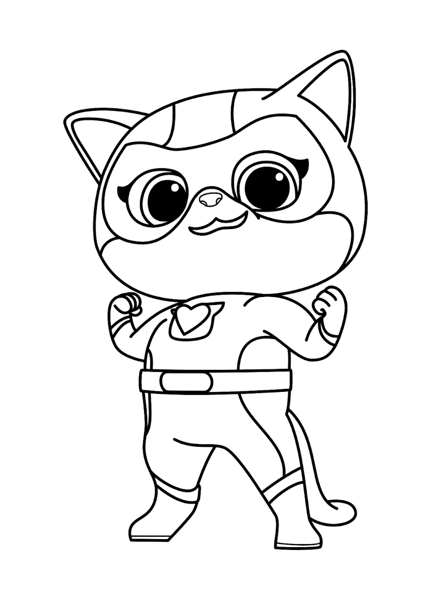 coloriage Superkitties et découpage à imprimer