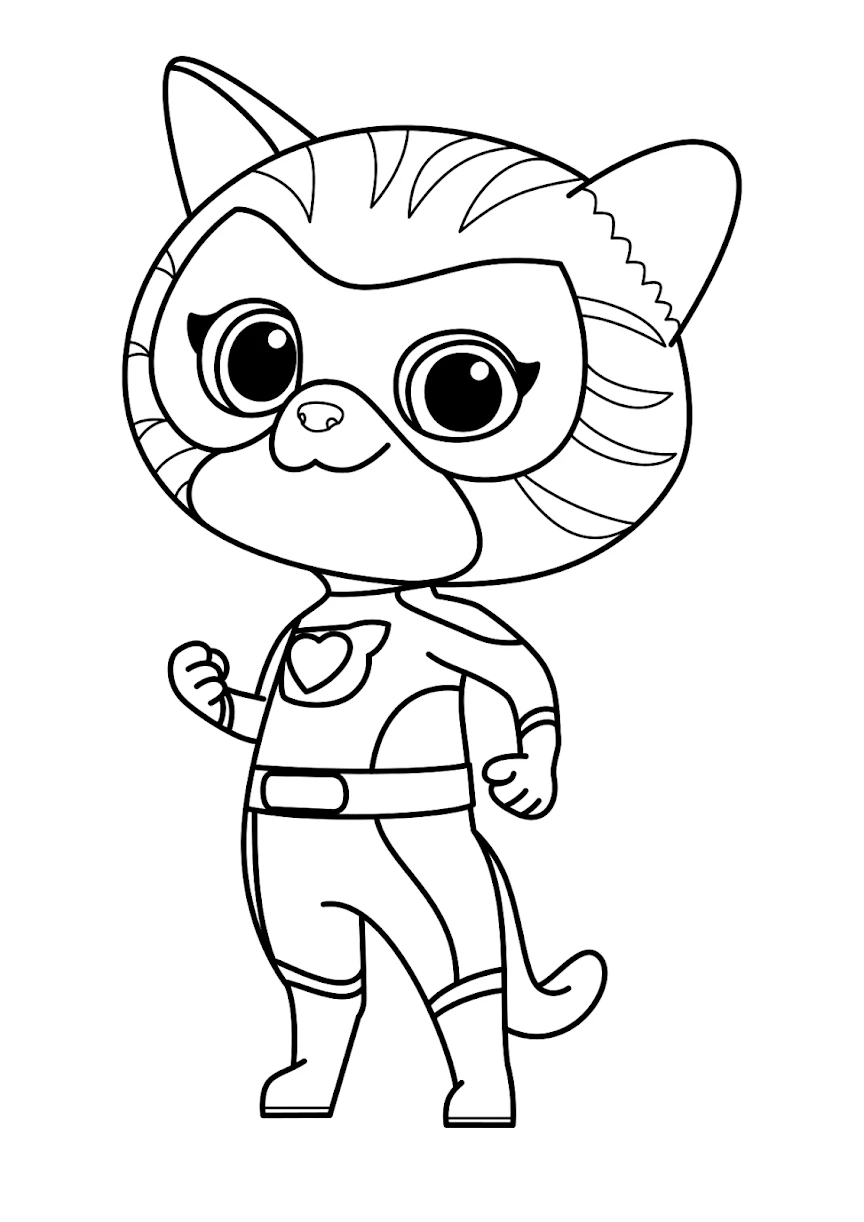 coloriage Superkitties et decoupage 1