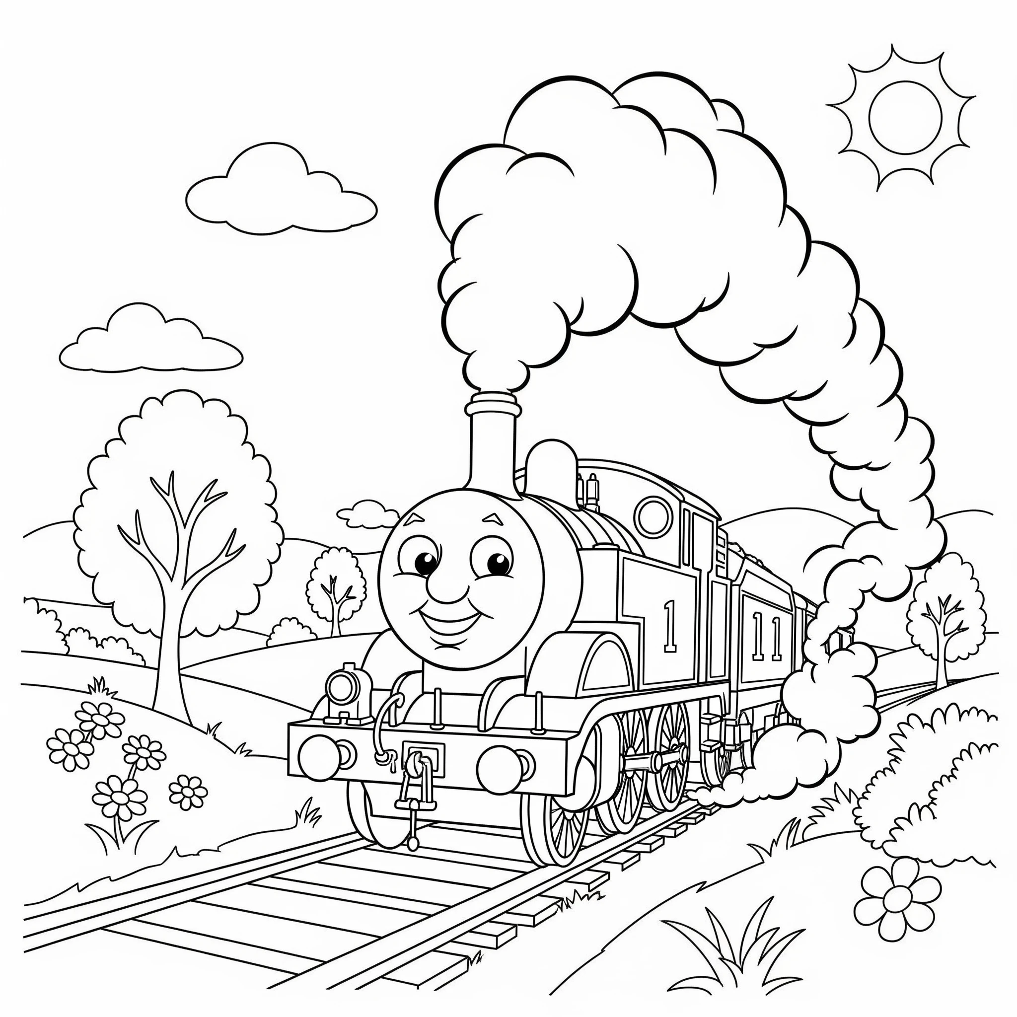 coloriage Thomas et Ses Amis pour enfant de 2 ans 1