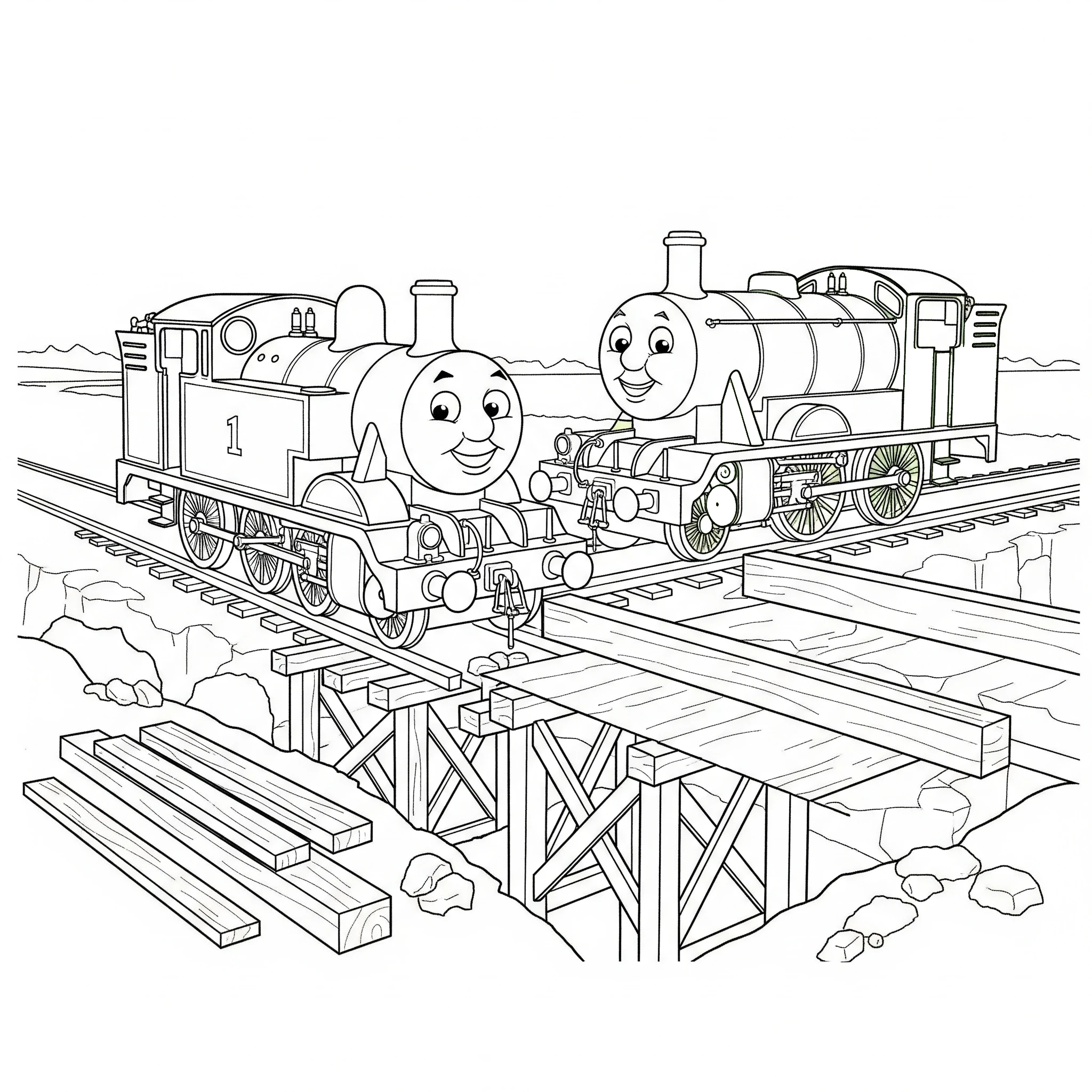coloriage Thomas et Ses Amis a imprimer gratuitement 1