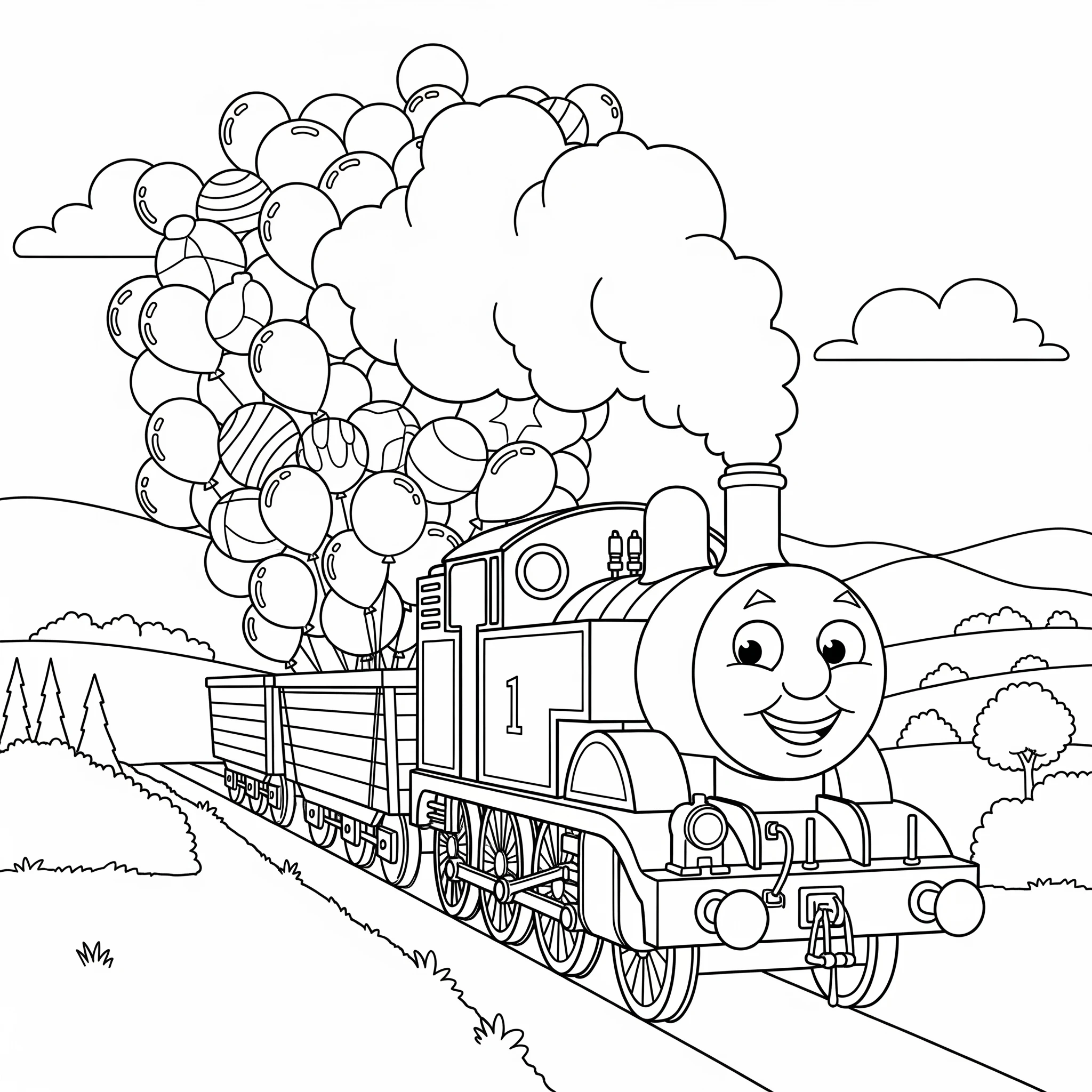 coloriage Thomas et Ses Amis et decoupage 1