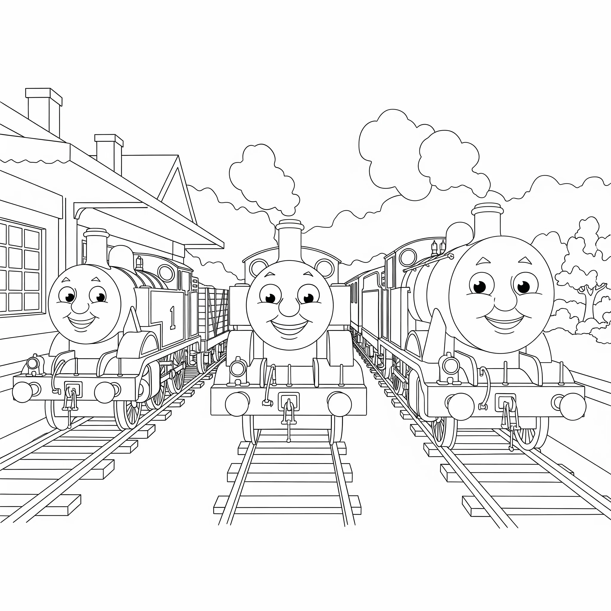 coloriage Thomas et Ses Amis gratuit en ligne 1