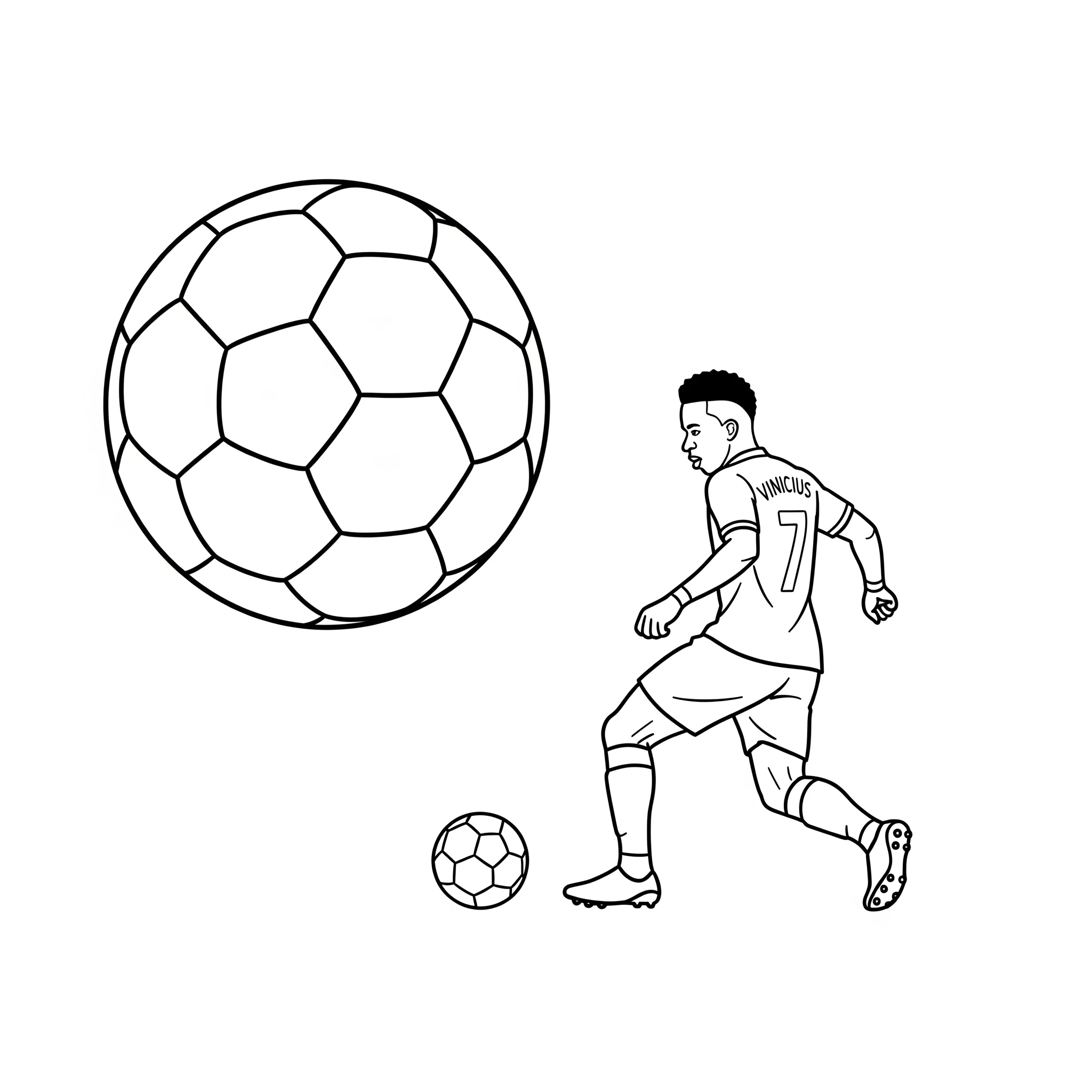 coloriage Vinícius Júnior pour enfant de 6 ans