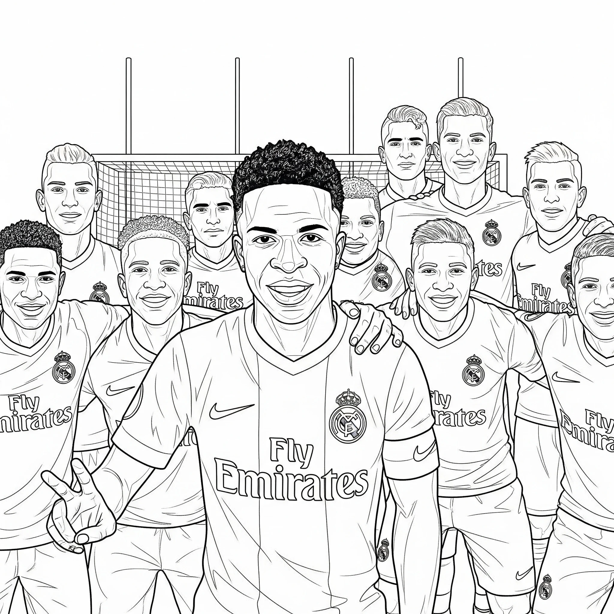 coloriage Vinícius Júnior à imprimer gratuitement pdf