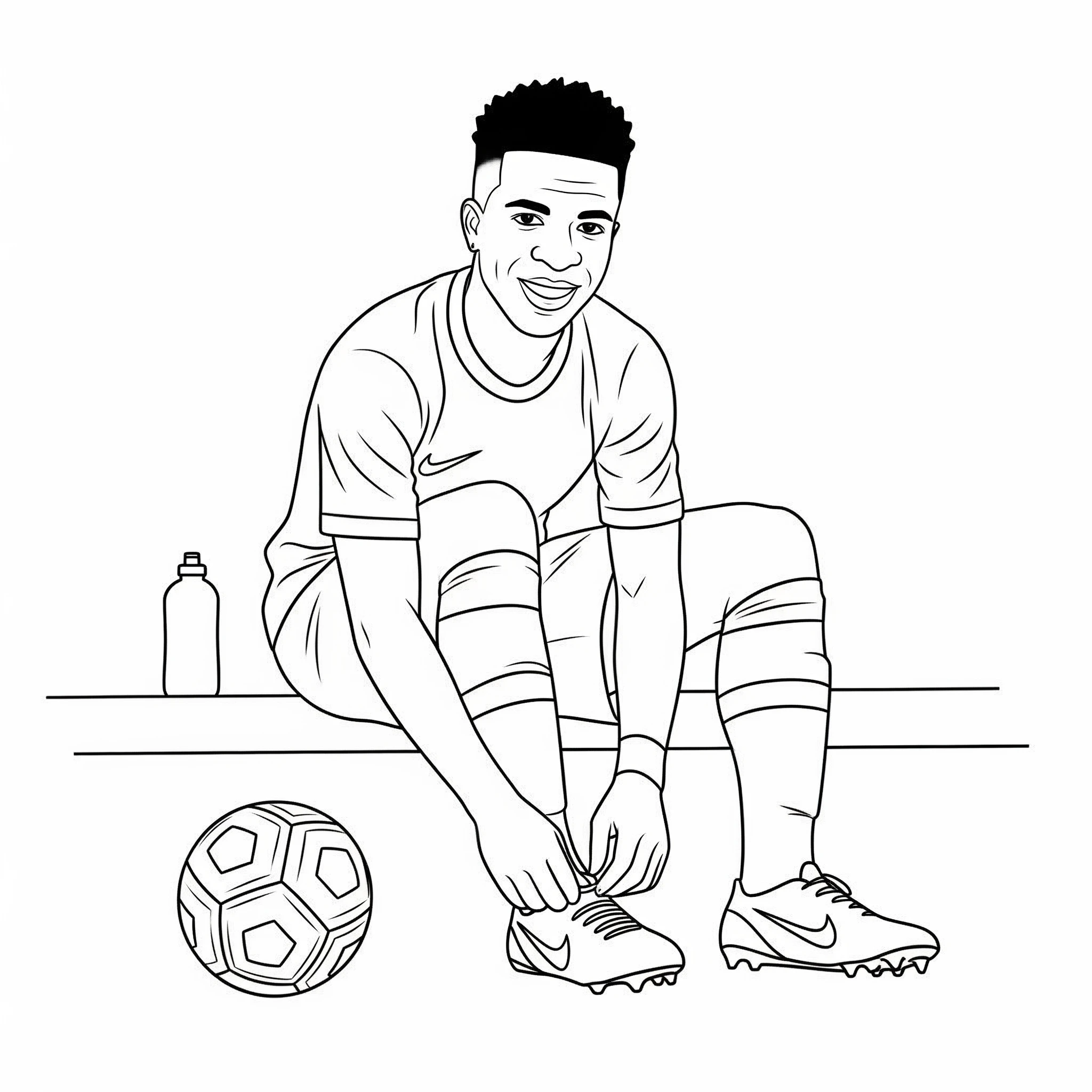coloriage Vinícius Júnior à imprimer pour enfant de 4 ans