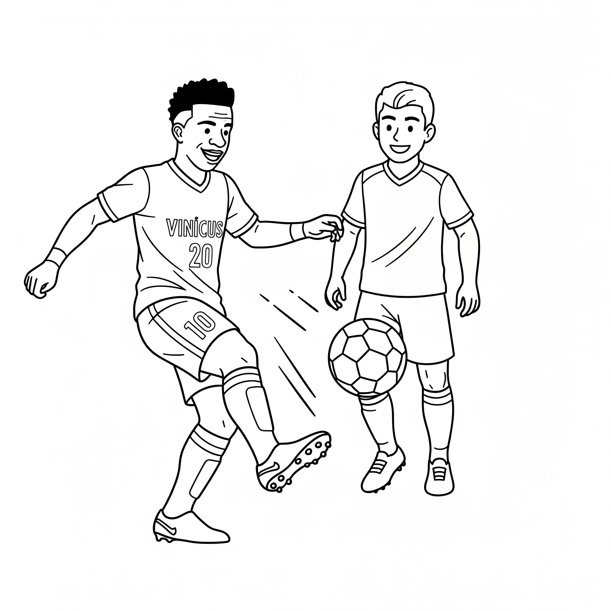 coloriage Vinícius Júnior à imprimer pour enfant de 3 ans