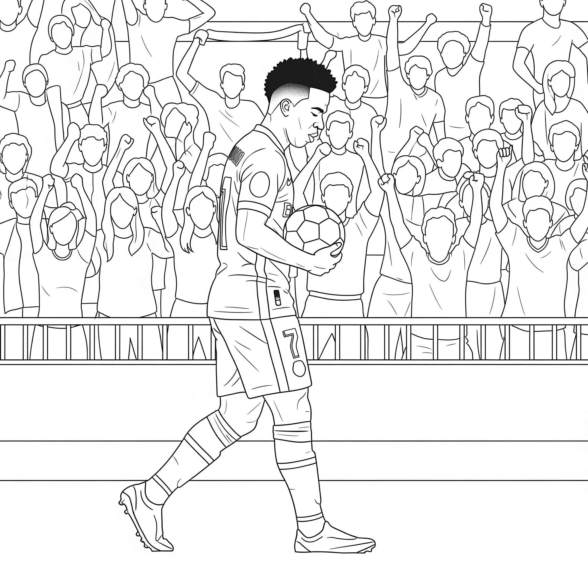 coloriage Vinícius Júnior et découpage à imprimer