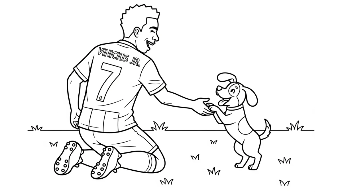 coloriage Vinícius Júnior à imprimer gratuitement