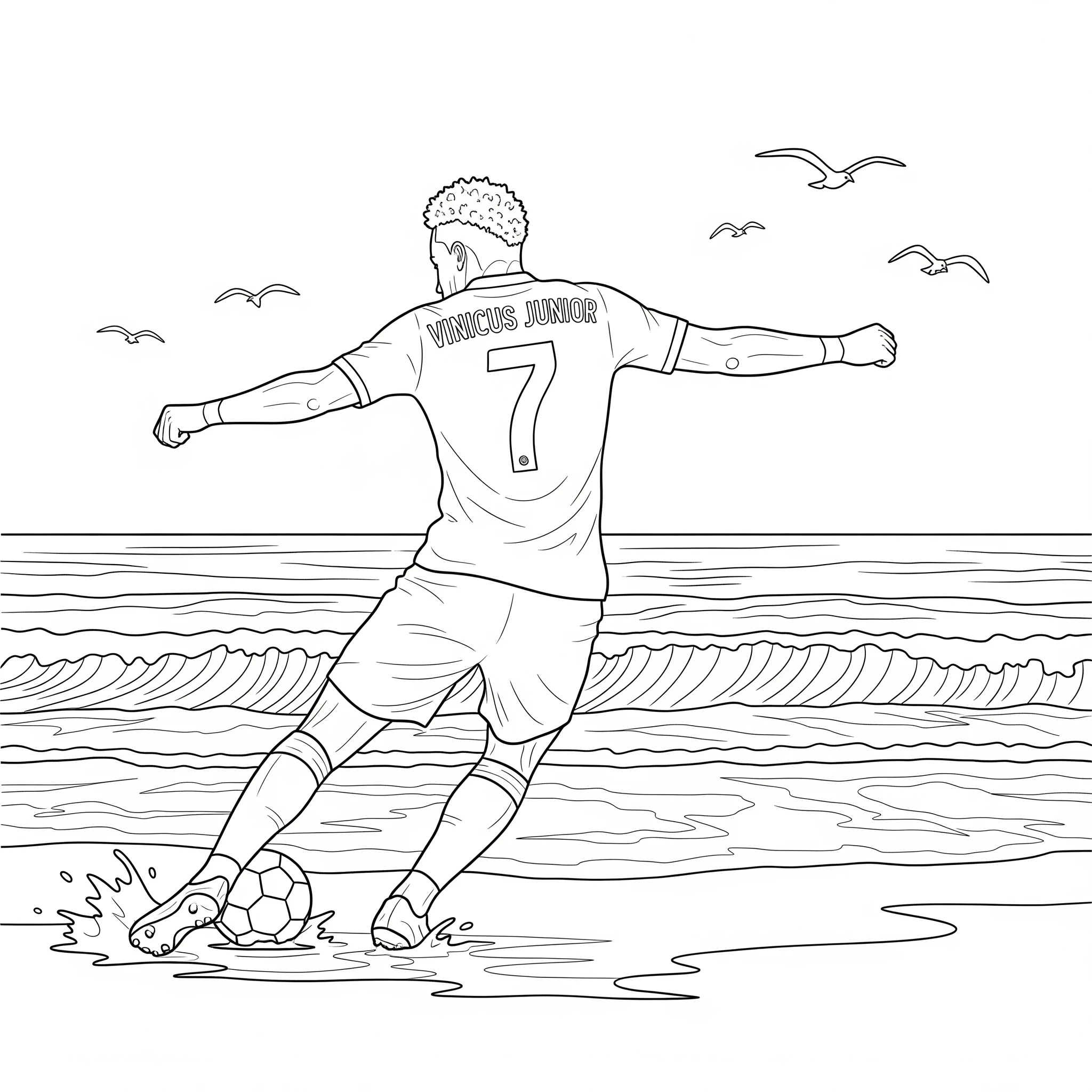 image de coloriage Vinícius Júnior pour enfant