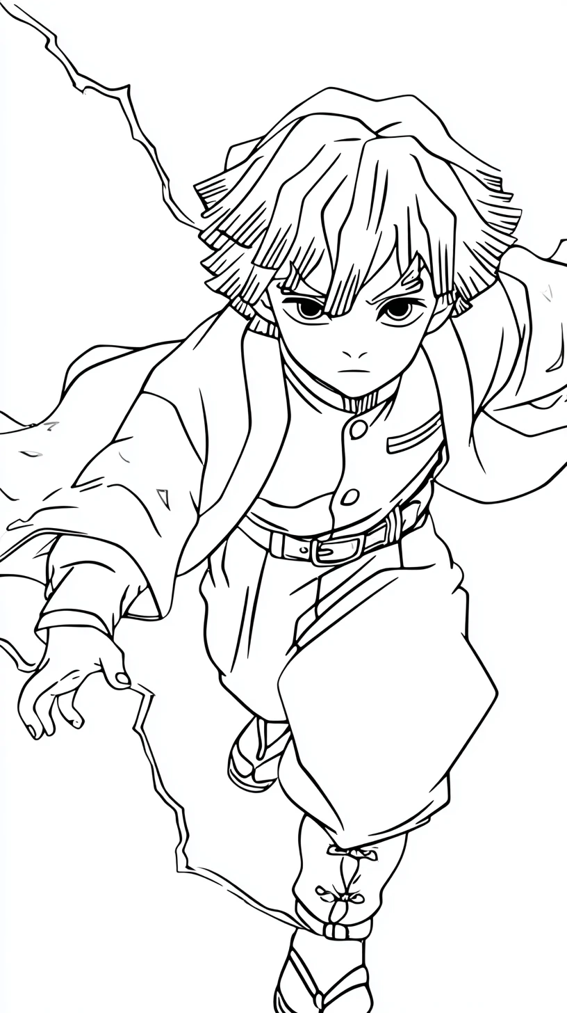 coloriage Zenitsu Agatsuma à imprimer pdf gratuit