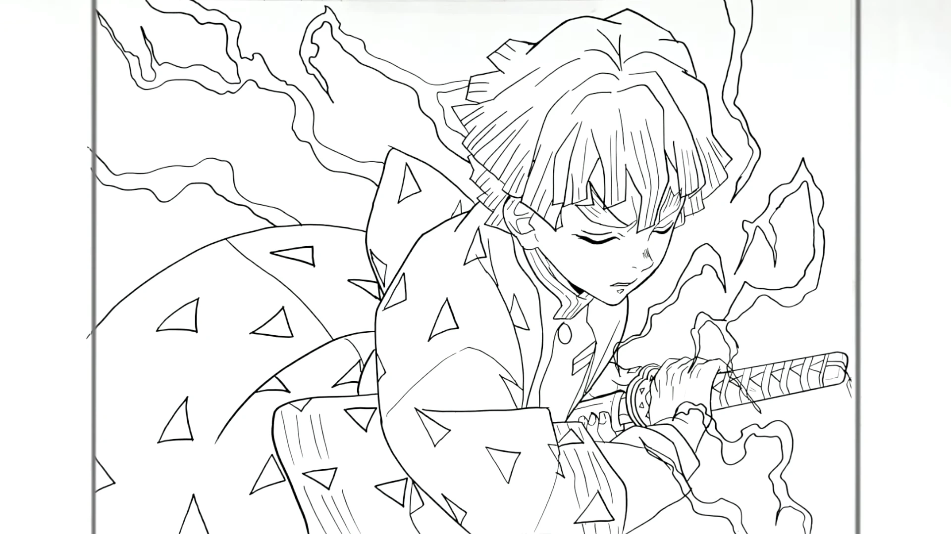 coloriage Zenitsu Agatsuma pour enfants