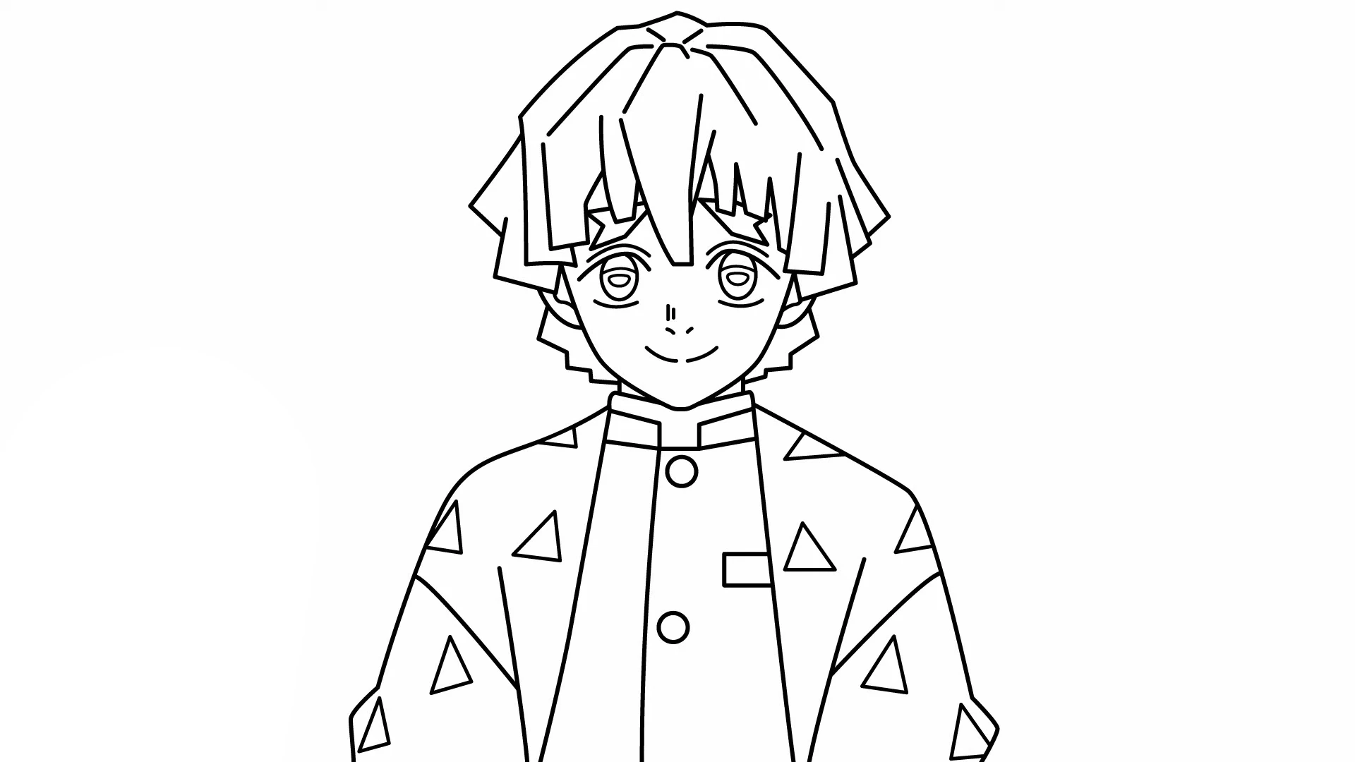 coloriage Zenitsu Agatsuma pour bebe a imprimer
