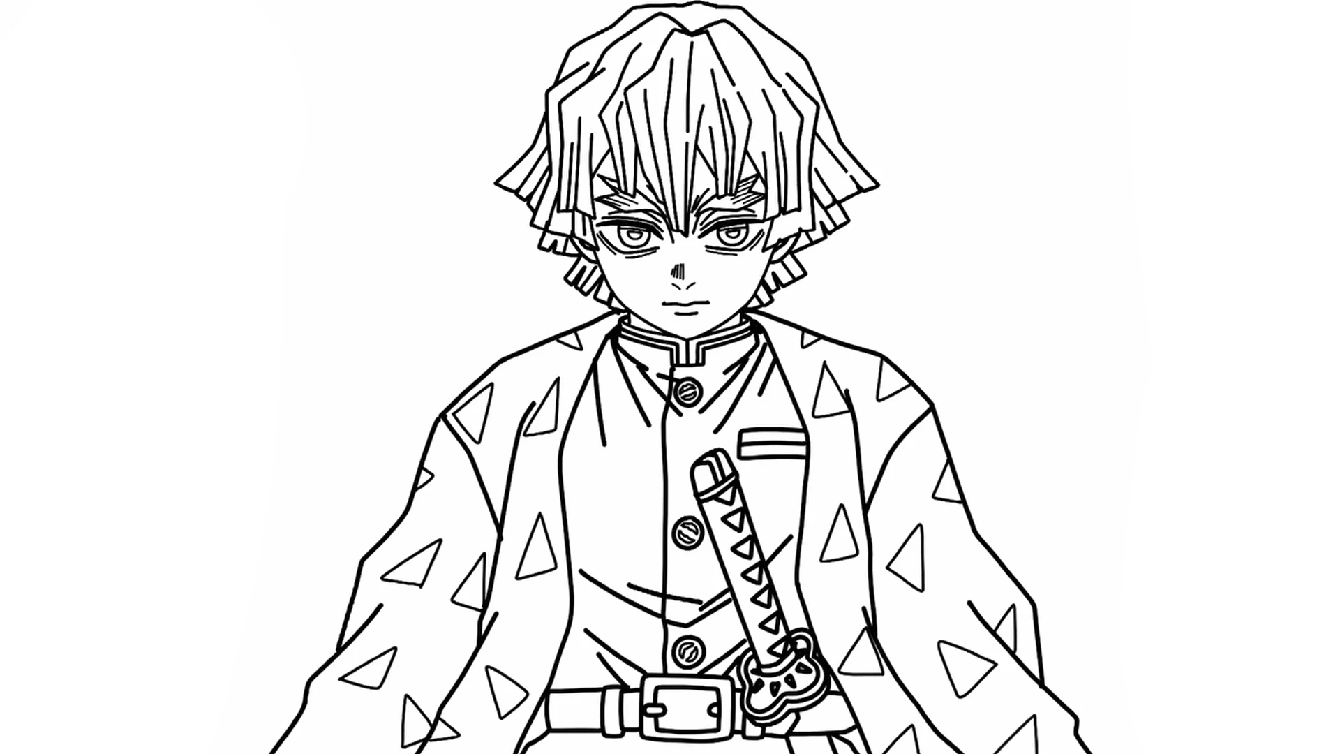 coloriage Zenitsu Agatsuma pour enfant gratuit