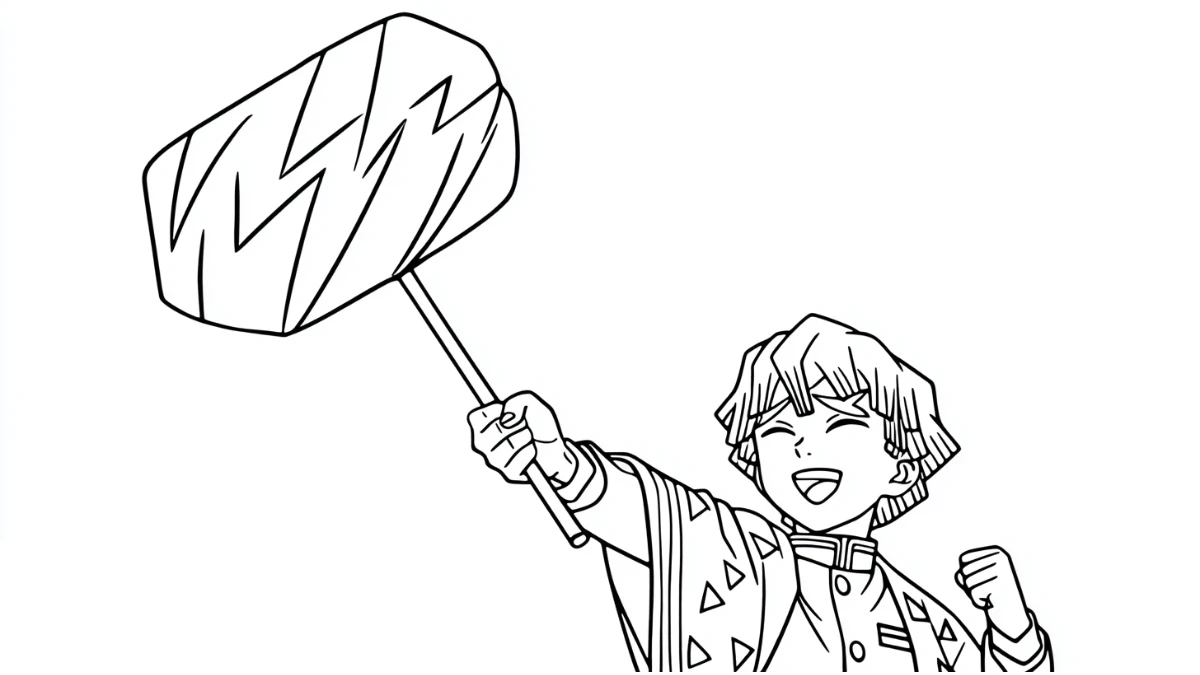 coloriage Zenitsu Agatsuma pour enfants a imprimer