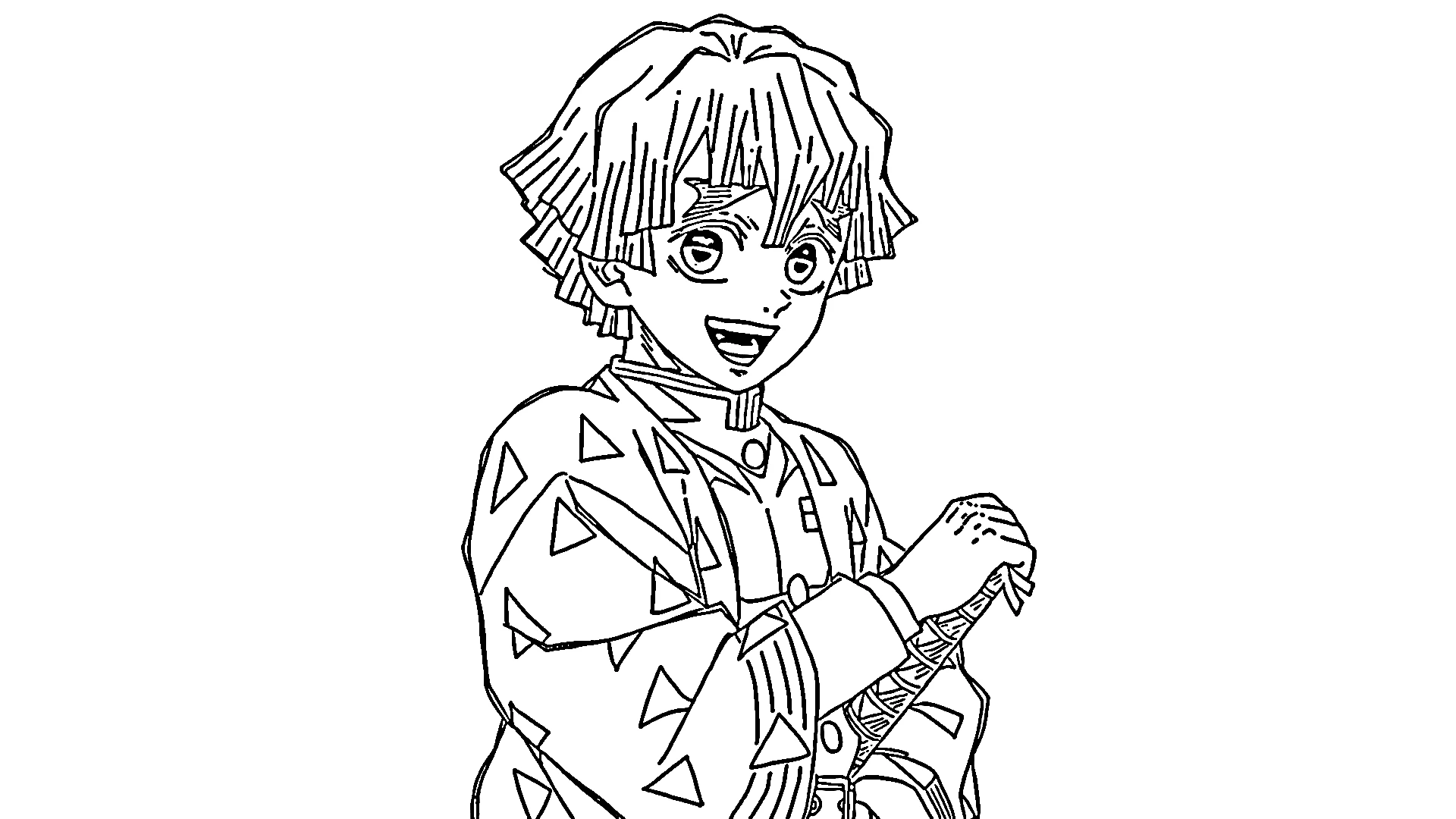 coloriage Zenitsu Agatsuma a dessiner en ligne