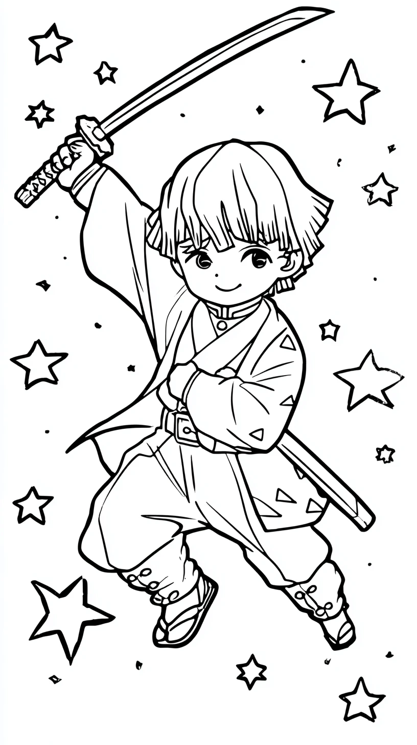 coloriage Zenitsu Agatsuma de pour enfants