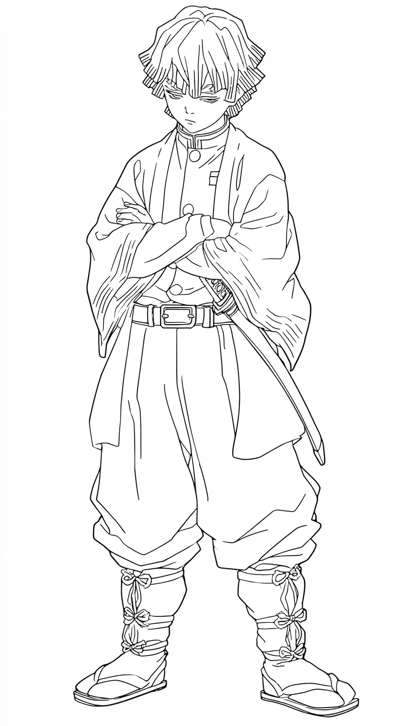 coloriage Zenitsu Agatsuma pour enfant 1