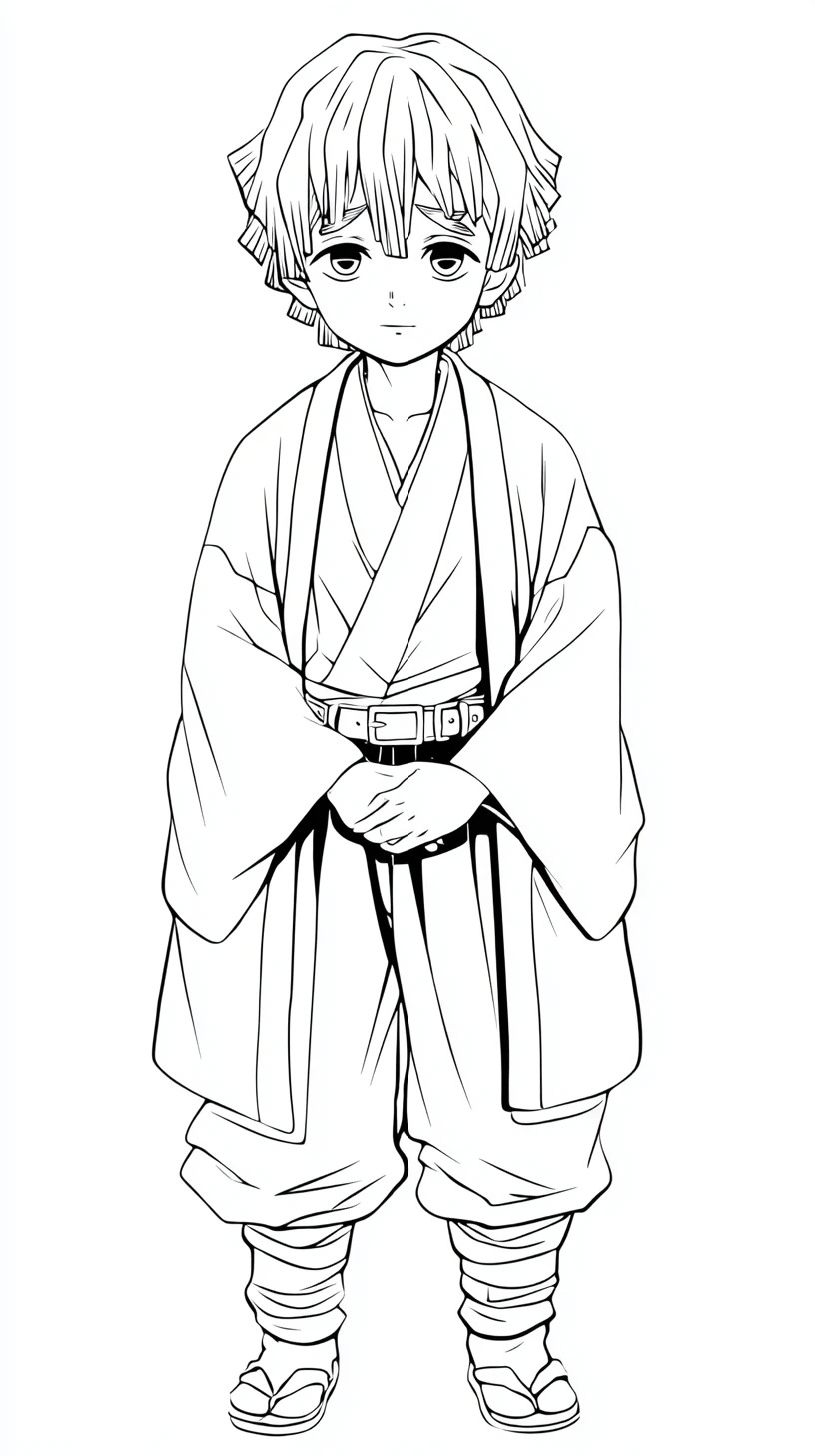 coloriage Zenitsu Agatsuma et decoupage