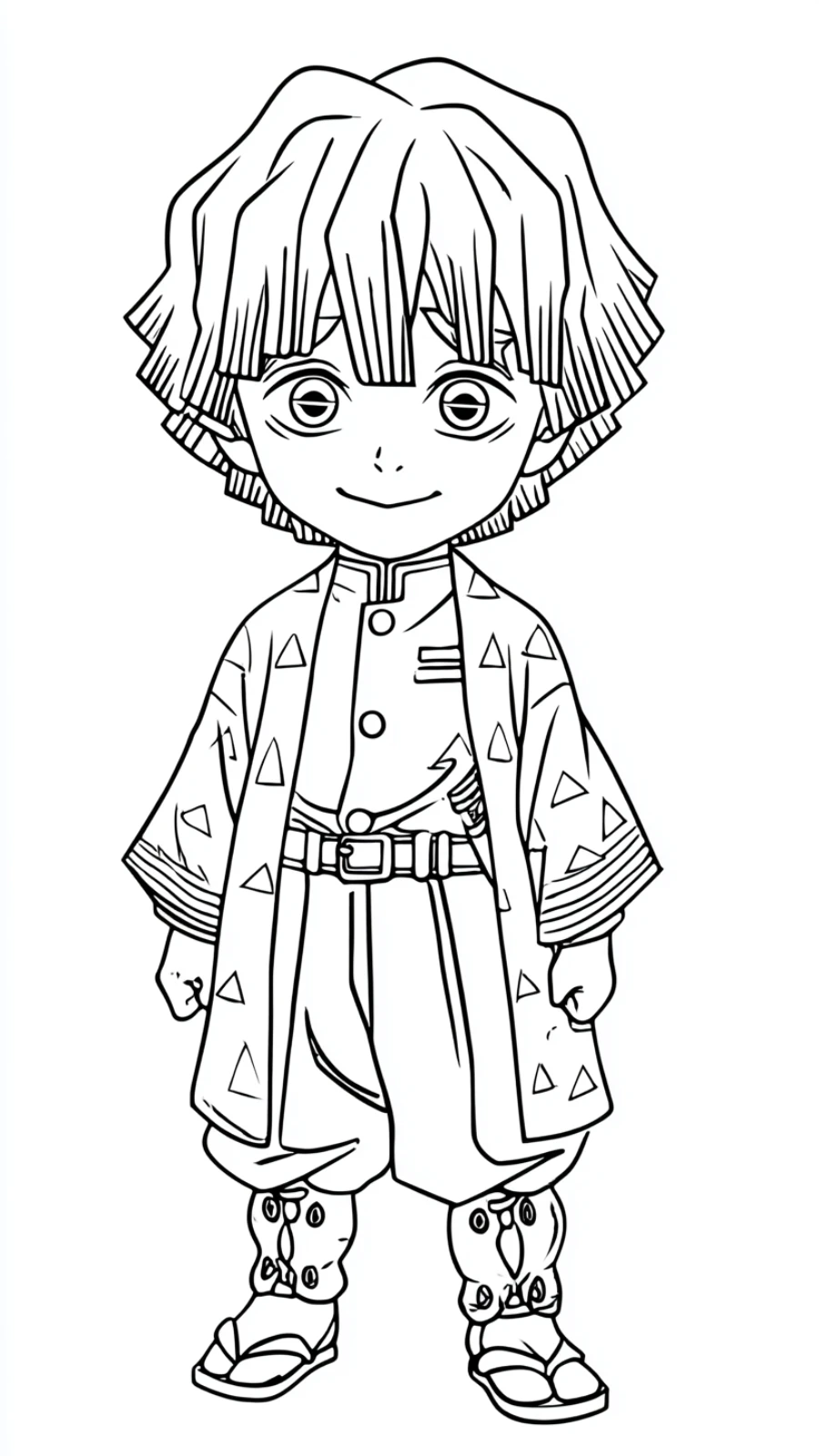 coloriage Zenitsu Agatsuma à imprimer pour enfant de 12 ans