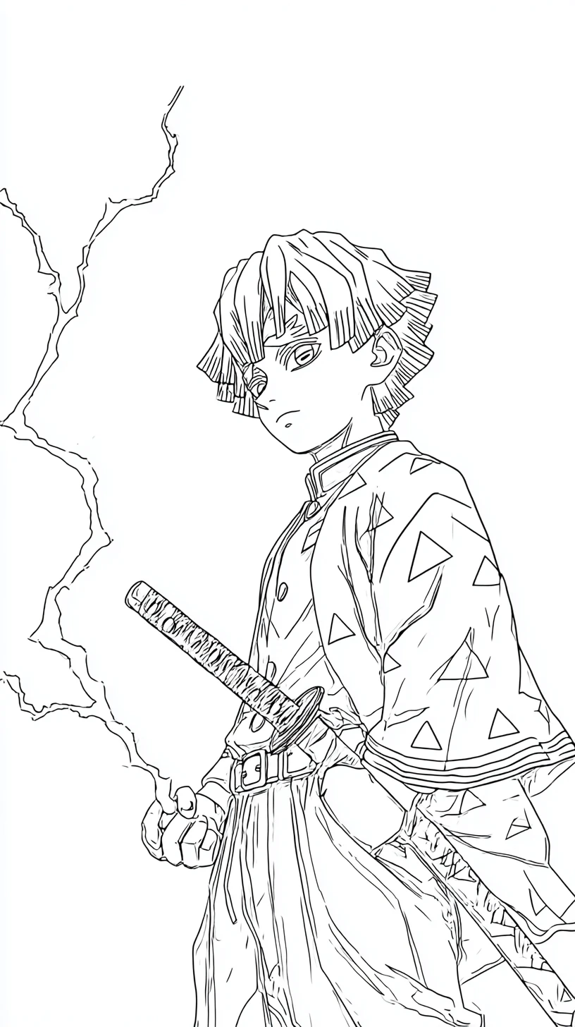 imprimer coloriage Zenitsu Agatsuma