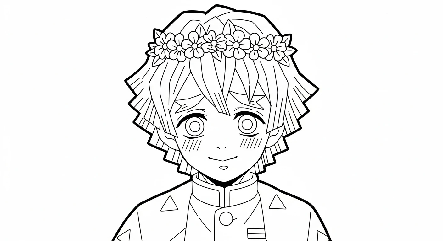 coloriage Zenitsu Agatsuma pour enfant de 10 ans