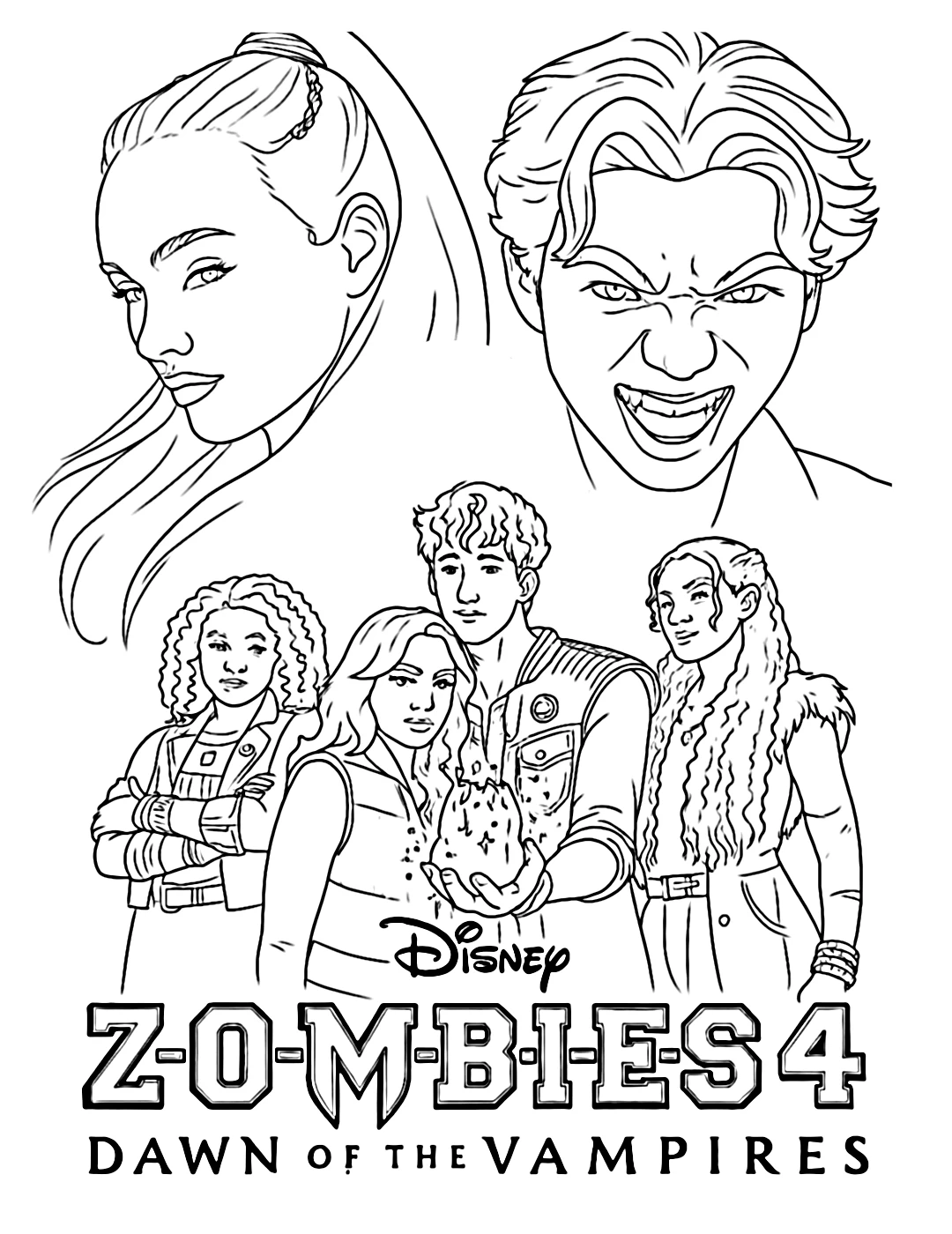 coloriage Zombies 4 pour enfant de 10 ans