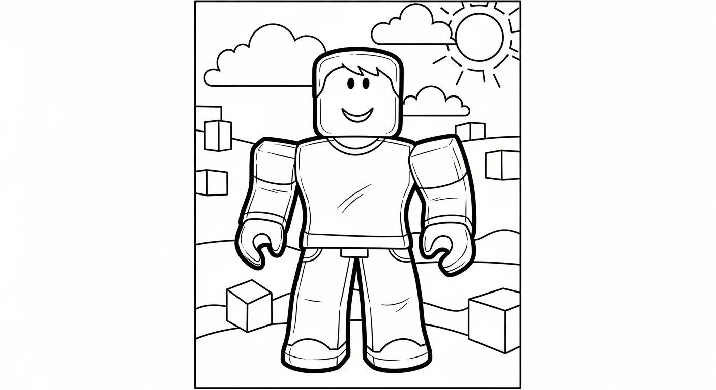 coloriage Roblox update à imprimer gratuitement pdf