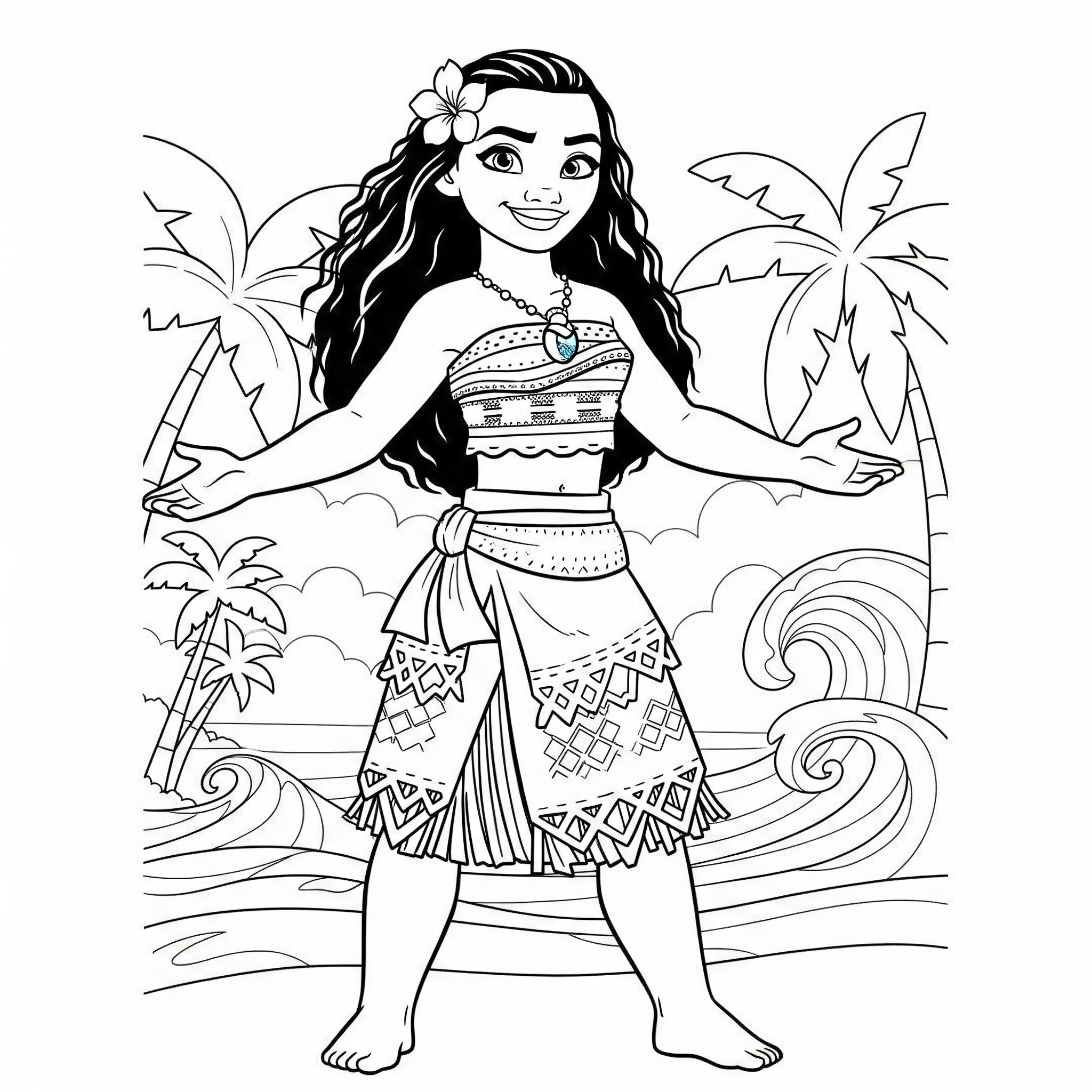 coloriage vaiana update d'enfant a imprimer