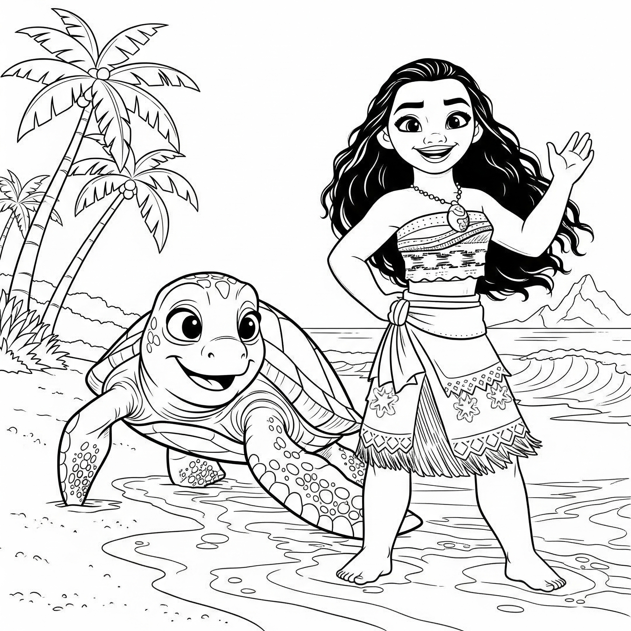 coloriage vaiana update et dessins