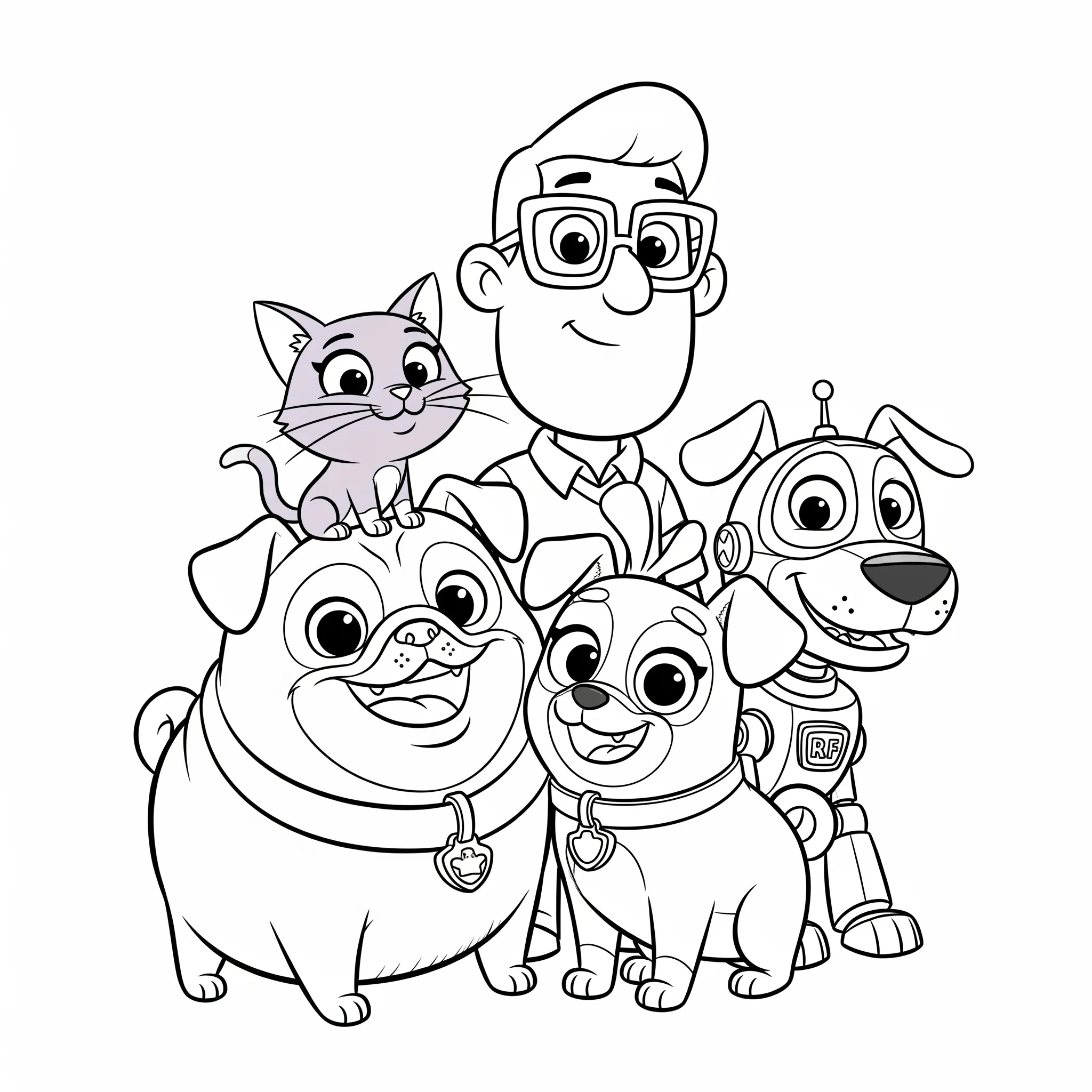 coloriage Tous les personnages ensemble gratuit à imprimer