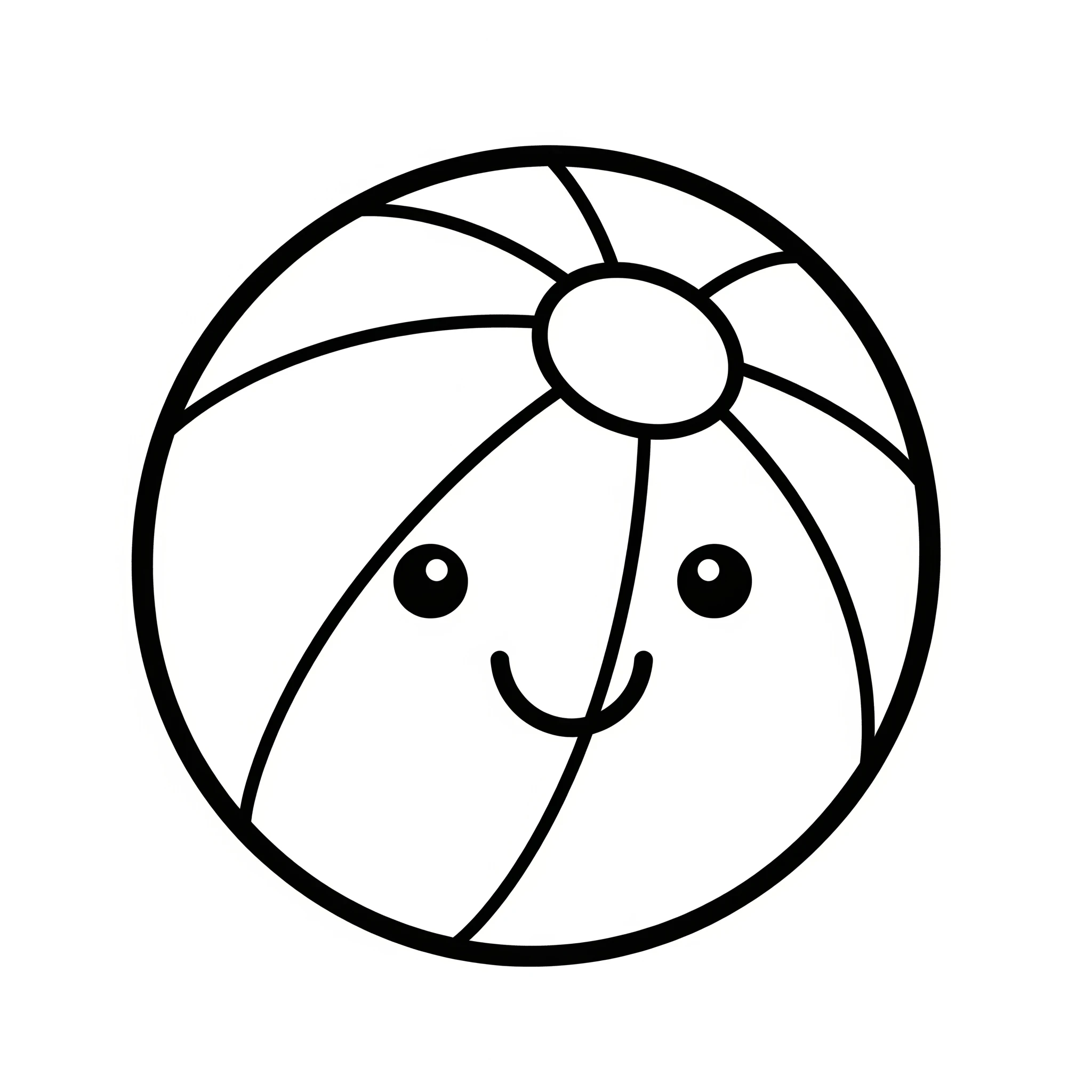 coloriage Ballon de plage et decoupage
