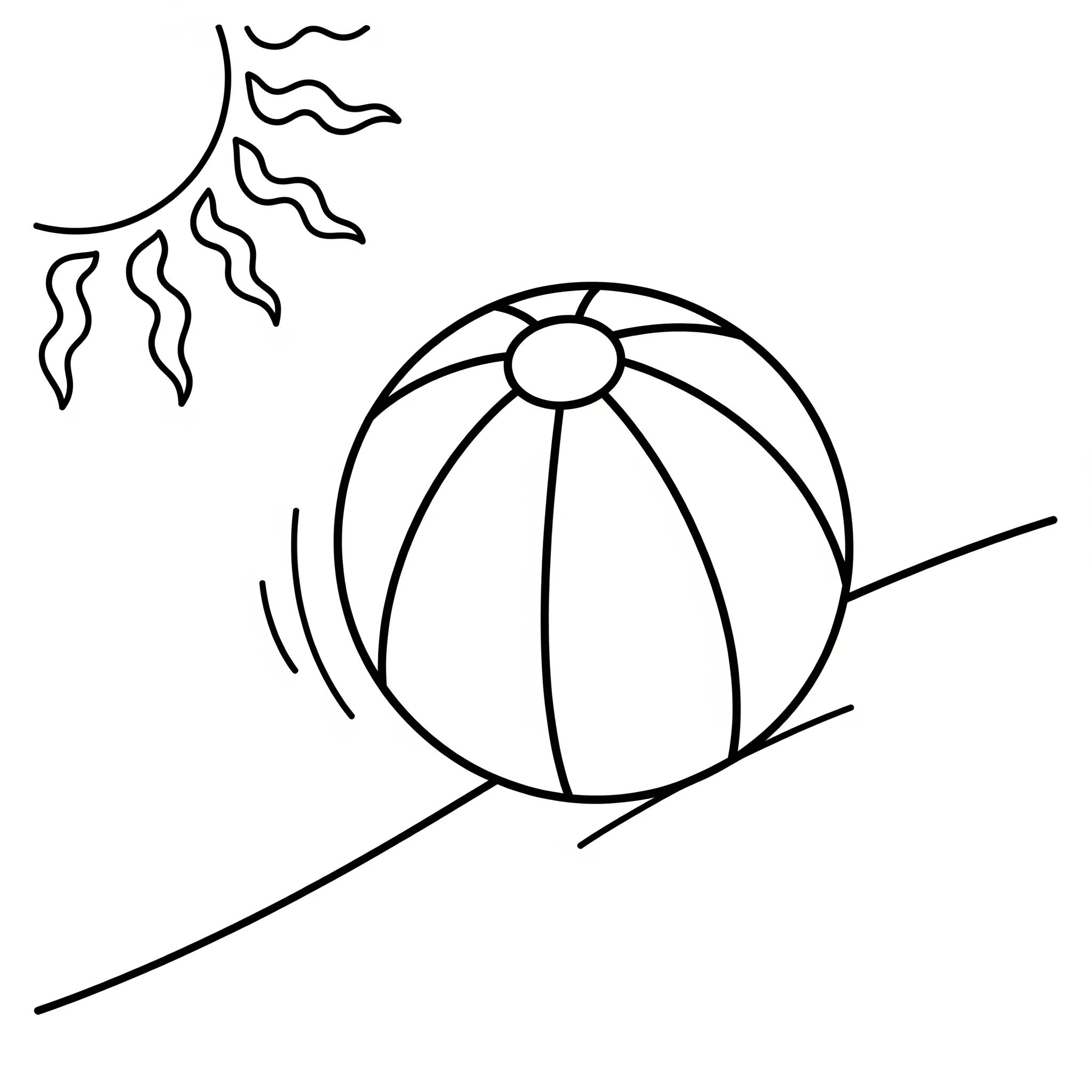 coloriage Ballon de plage pour enfant gratuit