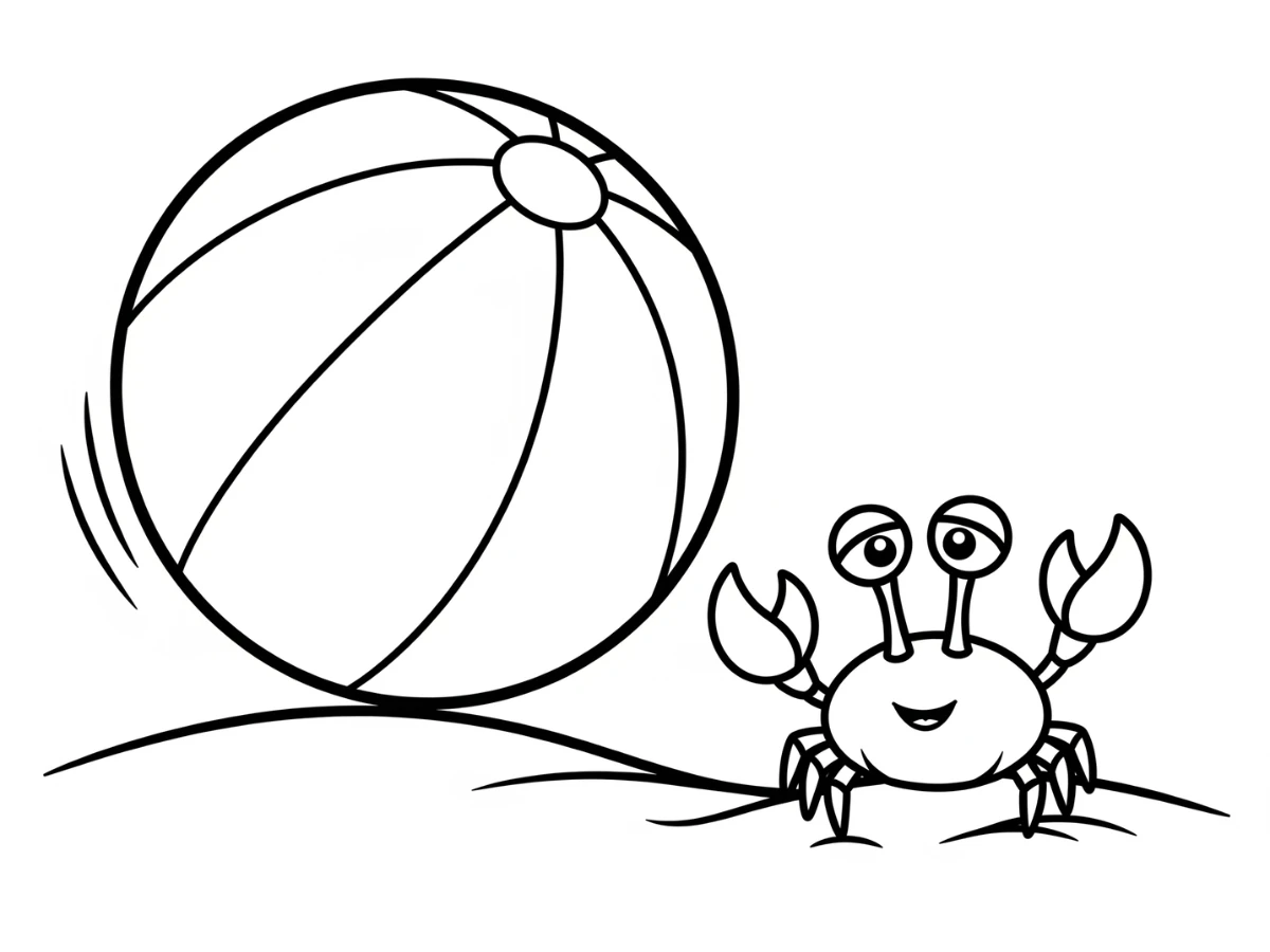 a imprimer coloriage Ballon de plage gratuit