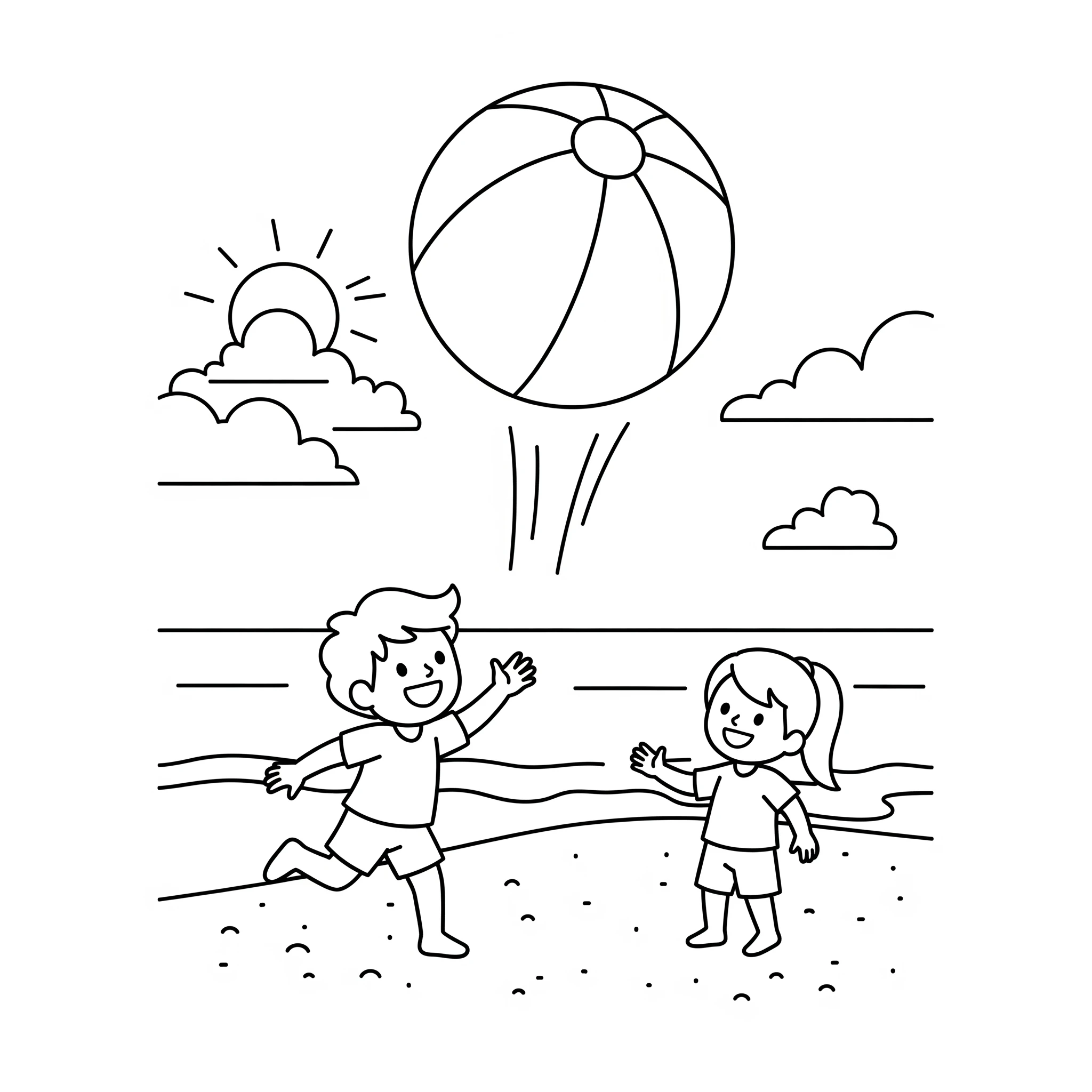coloriage Ballon de plage à imprimer pdf gratuit