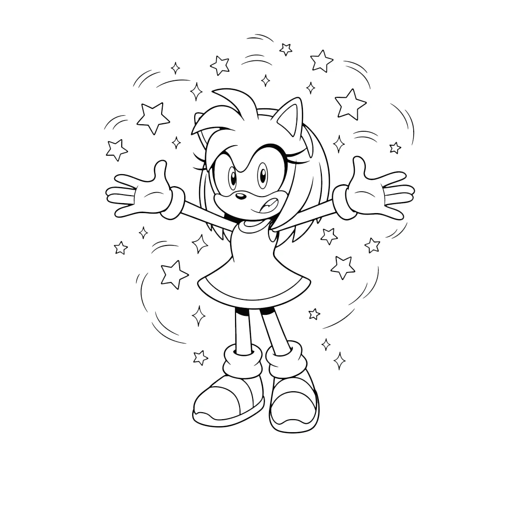 coloriage Amy Rose et dessin a imprimer