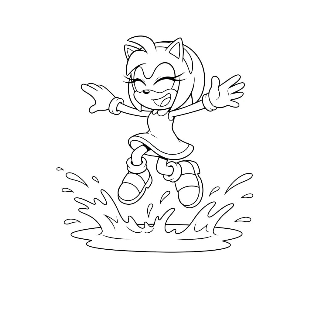 coloriage Amy Rose et decoupage 1