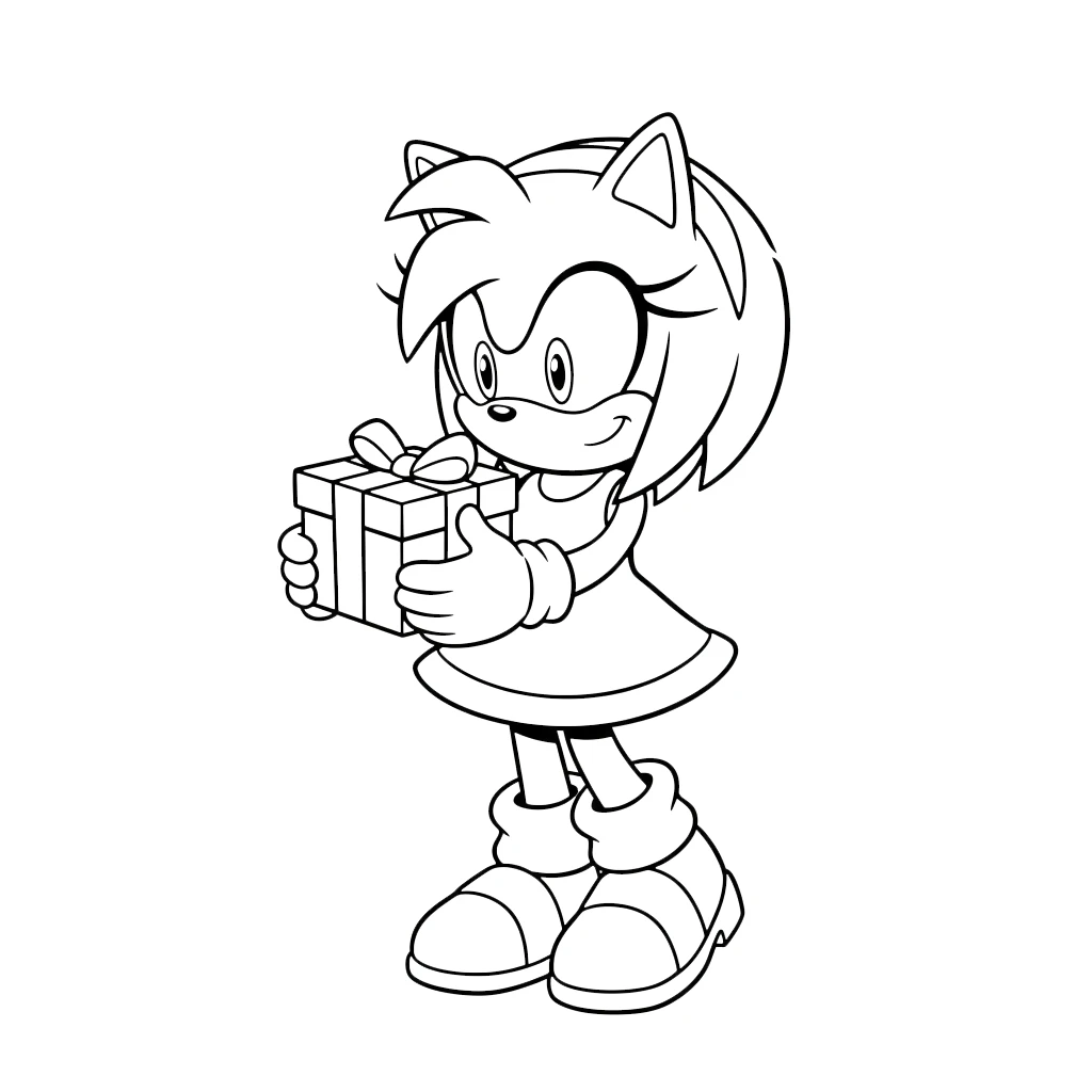 coloriage Amy Rose pour enfants à imprimer 1