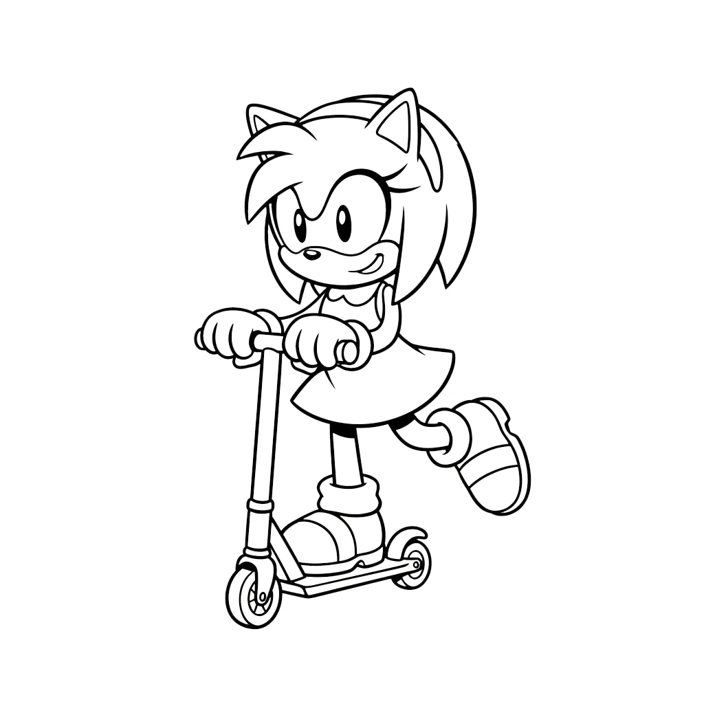 coloriage Amy Rose à imprimer pour enfant de 7 ans