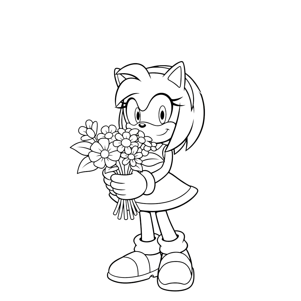 image pour coloriage Amy Rose enfant