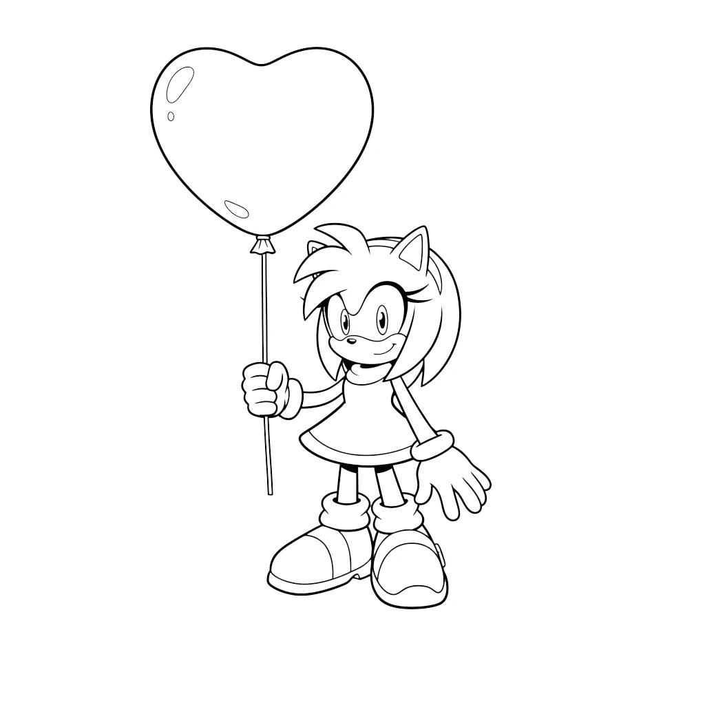 coloriage Amy Rose pour enfants 1